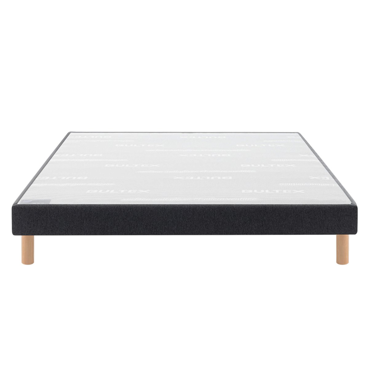 Sommier déco tapissier VIGOROSO gris foncé, BULTEX