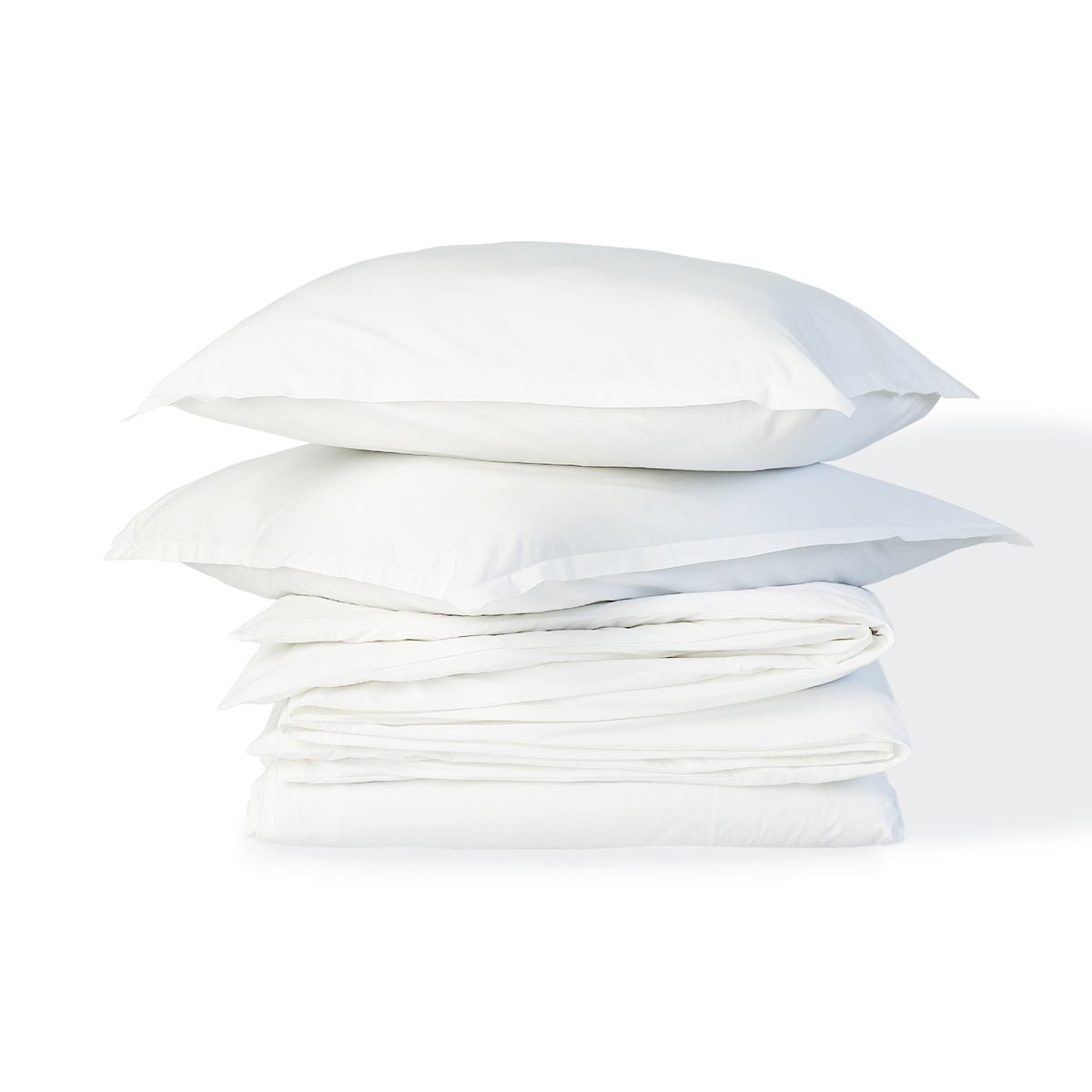Parure + taies 65x65 percale de coton NINA blanc, FEBRONIE