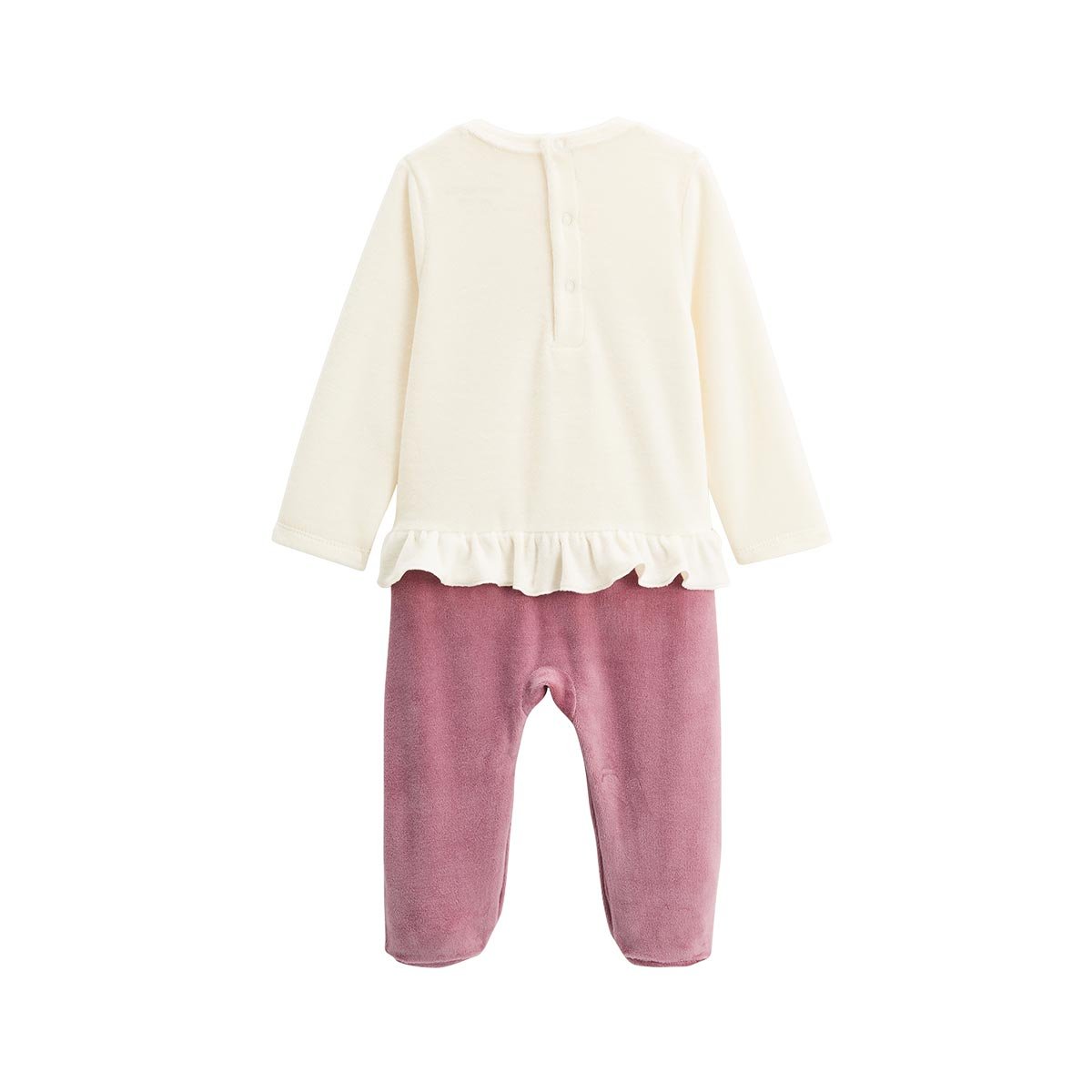 Pyjama bébé en velours Matcha rose, PETIT BEGUIN