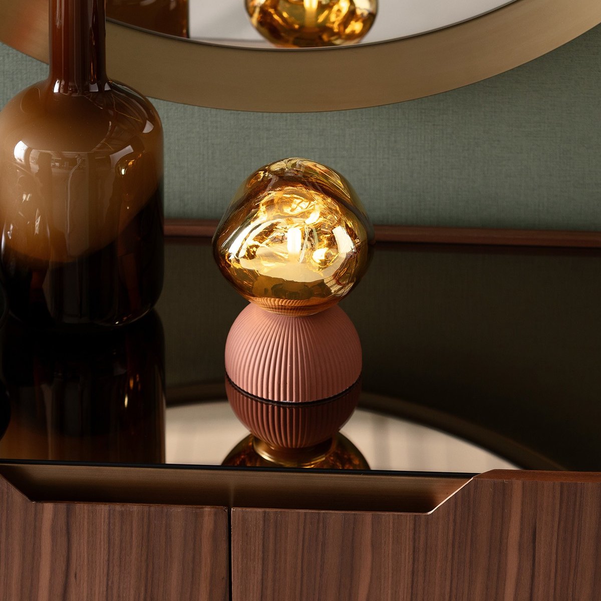 Lampe en verre et plâtre, MAGIC BALL or, KARE DESIGN