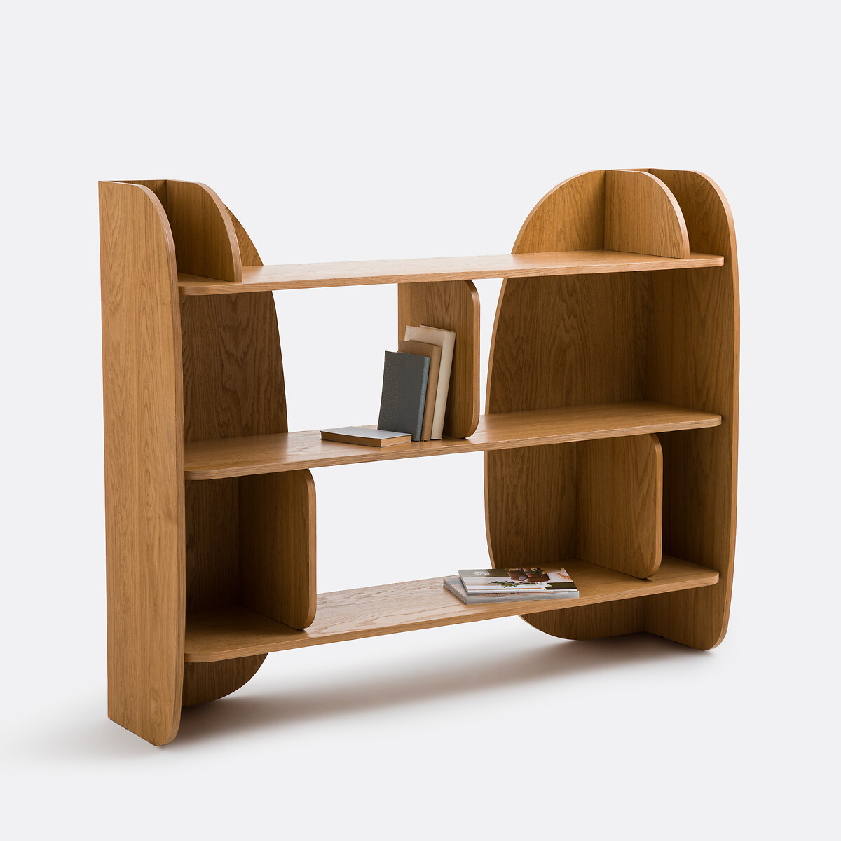 Bibliothèque basse 8 niches plaqué chêne, Gorman chêne, LA REDOUTE INTERIEURS