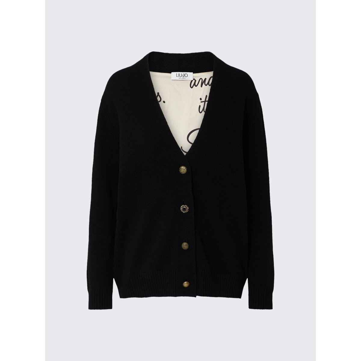 Cardigan en pure laine noir, LIU JO