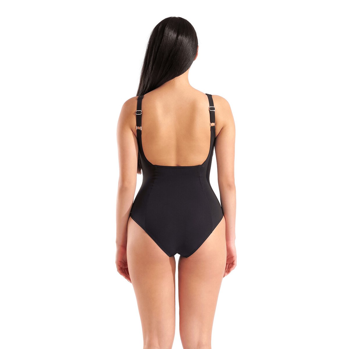 Maillot de bain 1 pièce ISA noir/rose, ARENA