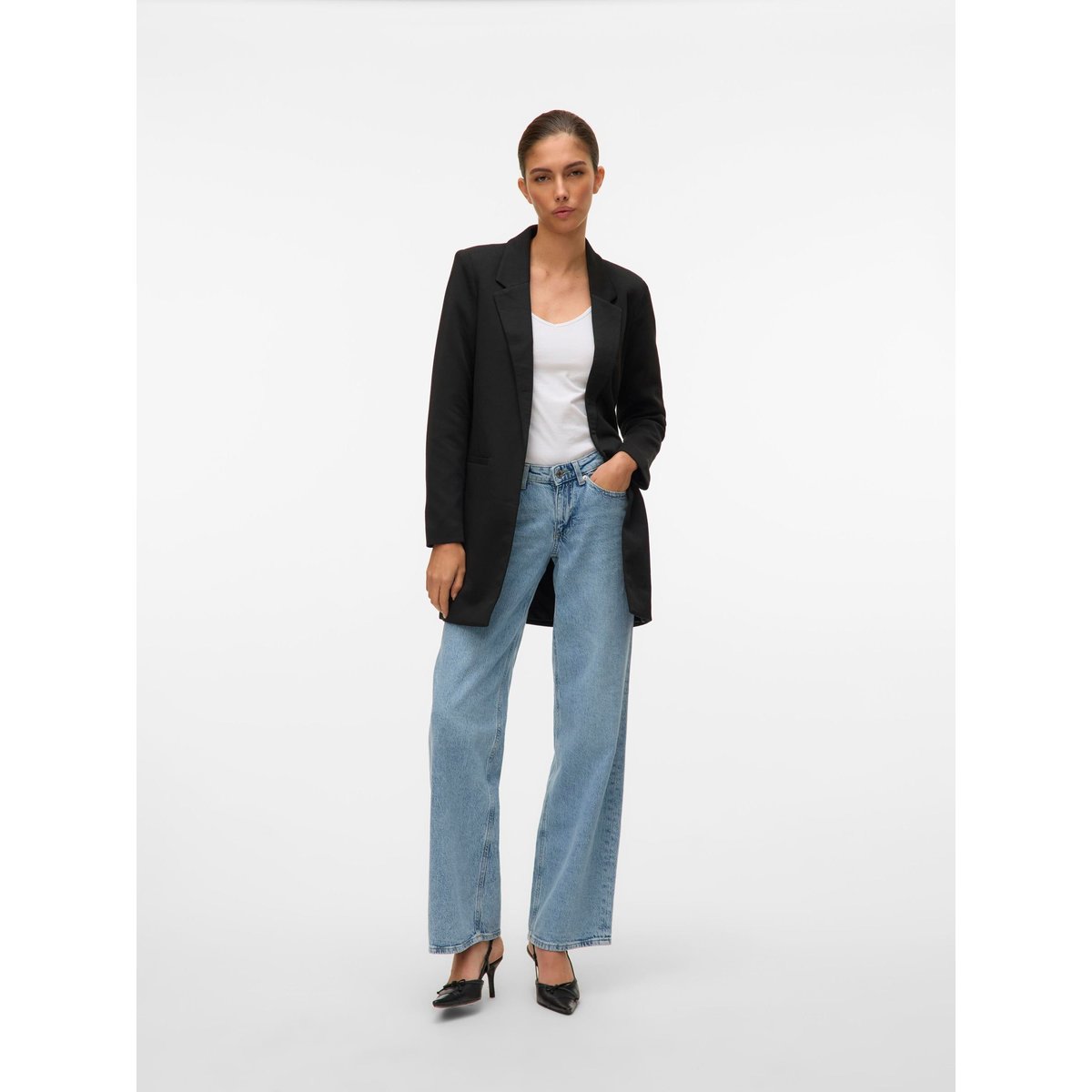 Veste blazer longue black, VERO MODA