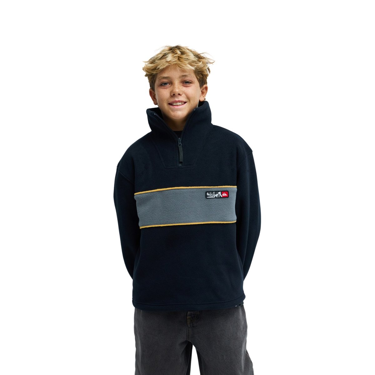 Polaire demi-zip YOUNG GUNS CRUZ POLAR noir black, QUIKSILVER