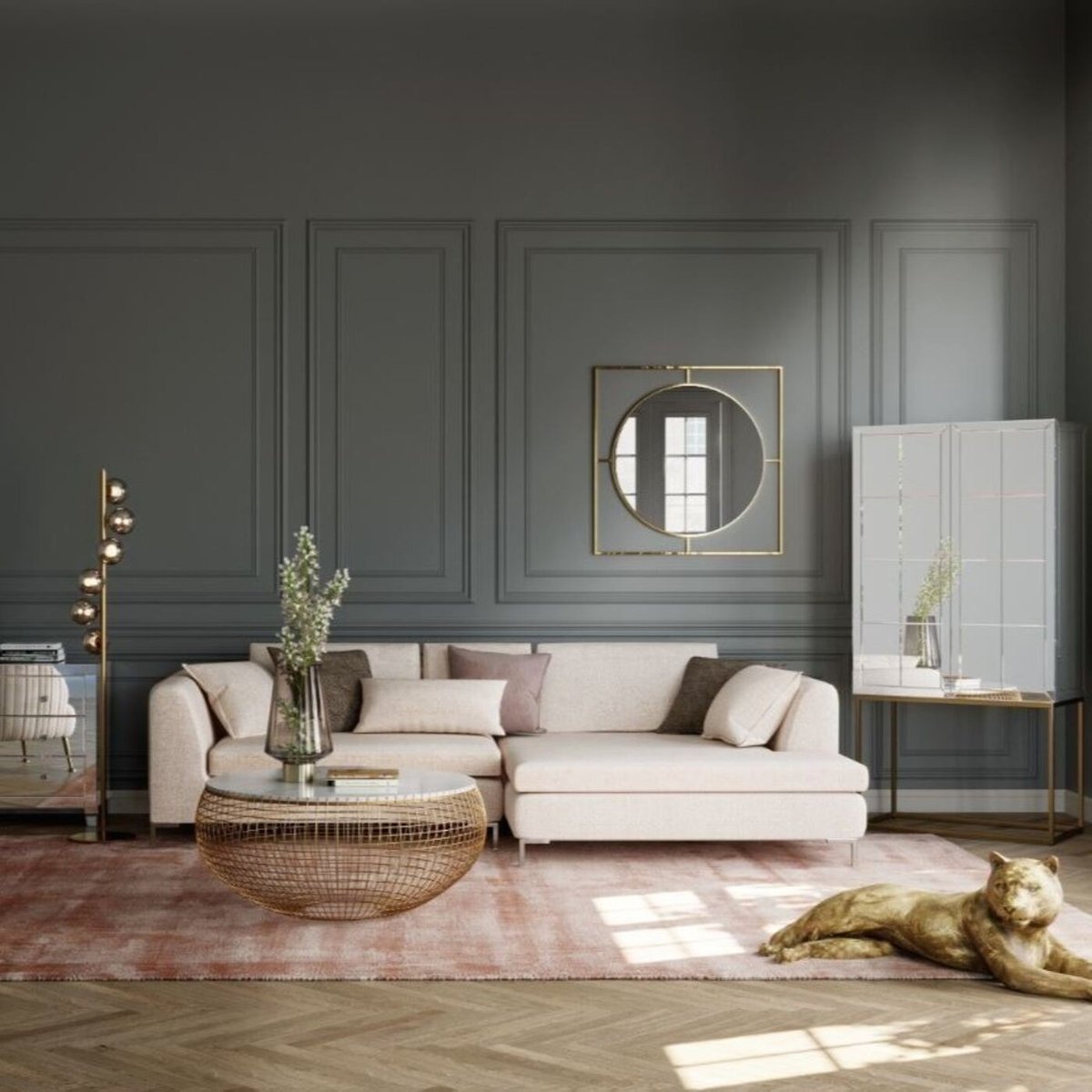Canapé d'angle 250cm, GIANNI crème, KARE DESIGN