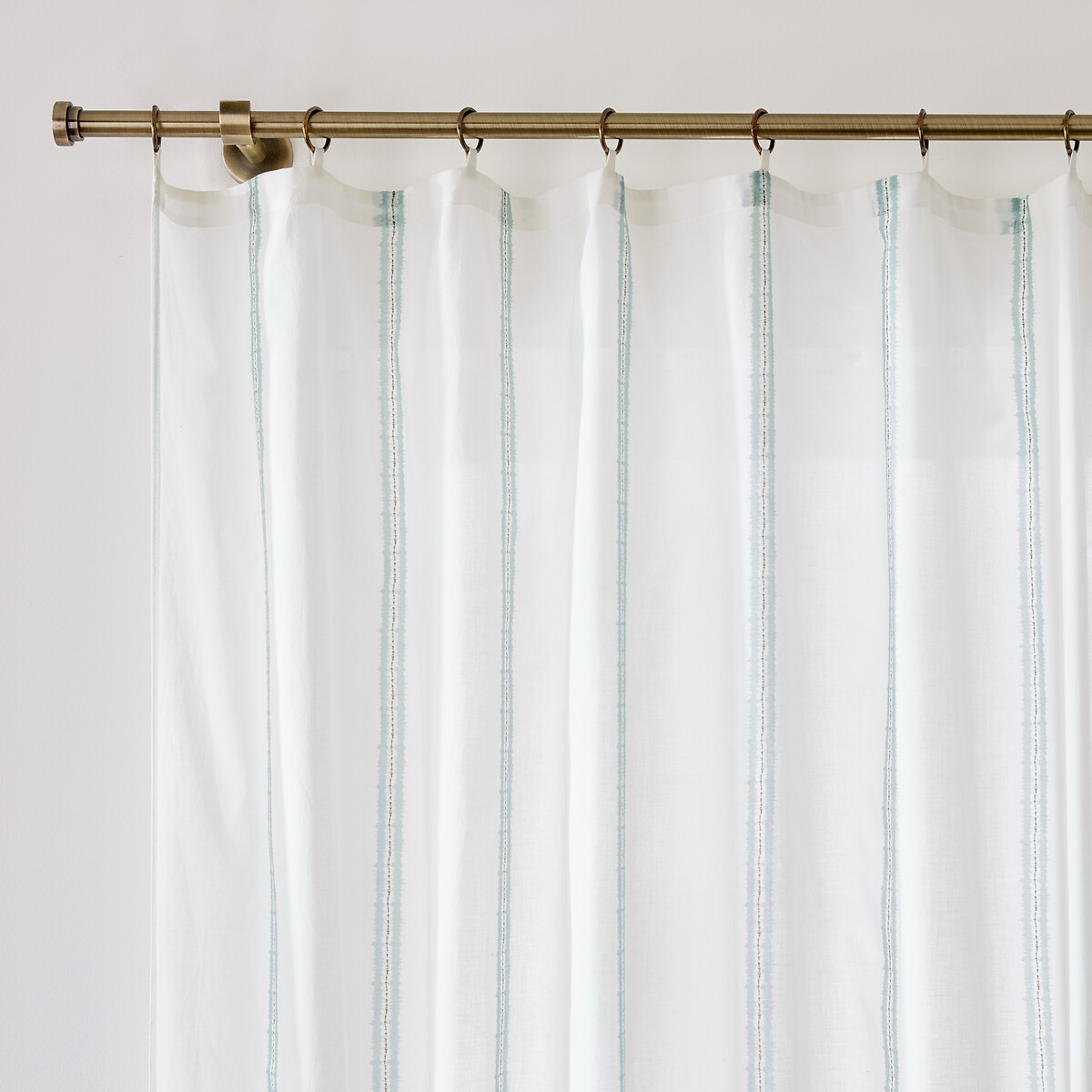 Voilage motif rayé ikat en coton, à anneaux, ASTI imprimé ikat, LA REDOUTE INTERIEURS