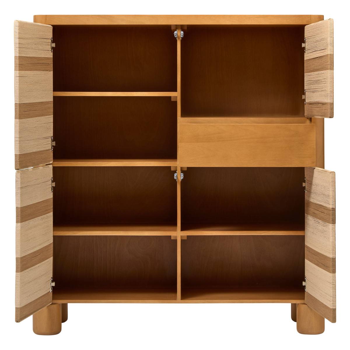 Buffet haut rectangulaire avec portes et tiroir en manguier NETSI sable, ATMOSPHERA