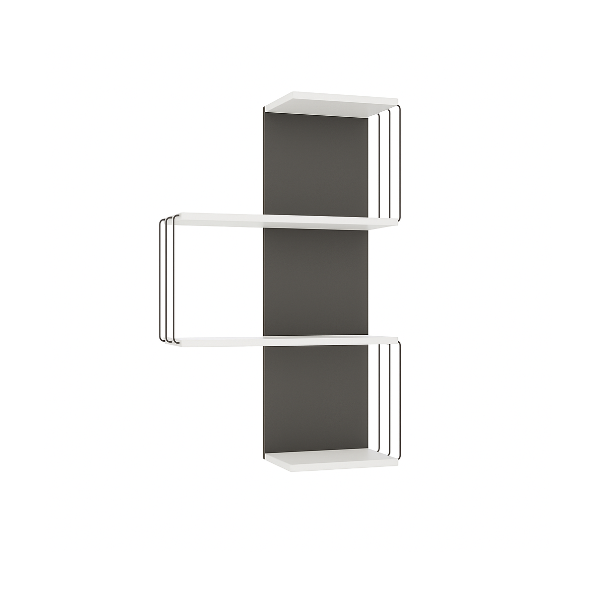 Etagère murale 4 tablettes - CAMBEL blanc / gris, CALICOSY