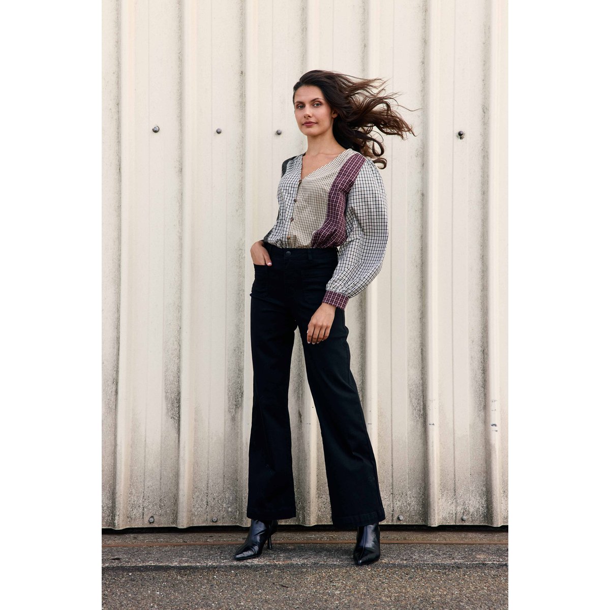 BLOUSE imprimé à carreaux BAILA 55-patch, LA PETITE ETOILE