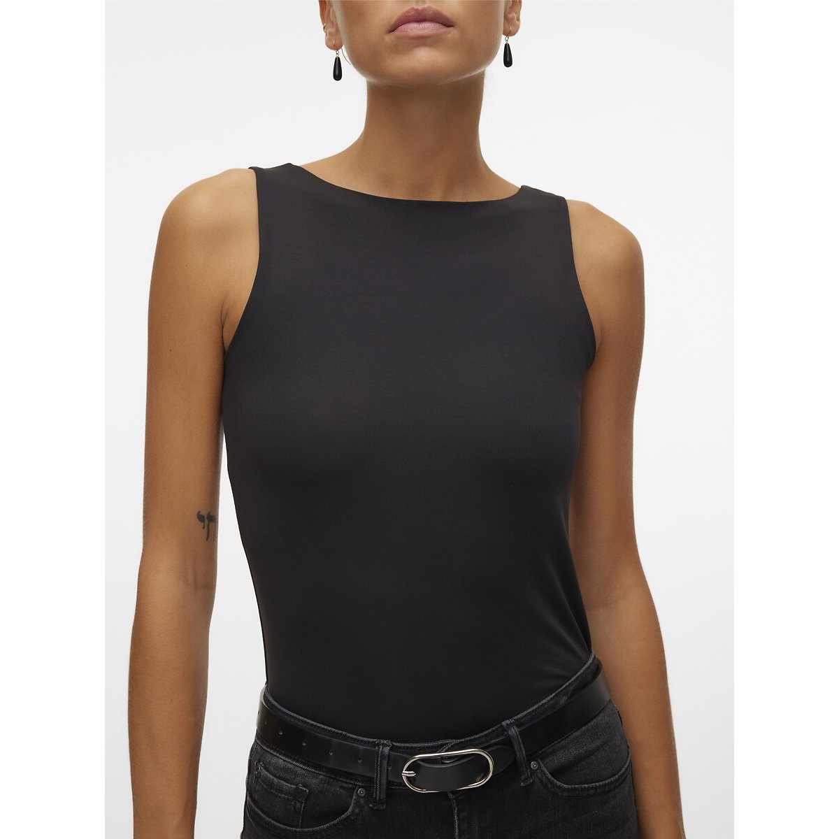 Débardeur encolure ronde noir, VERO MODA