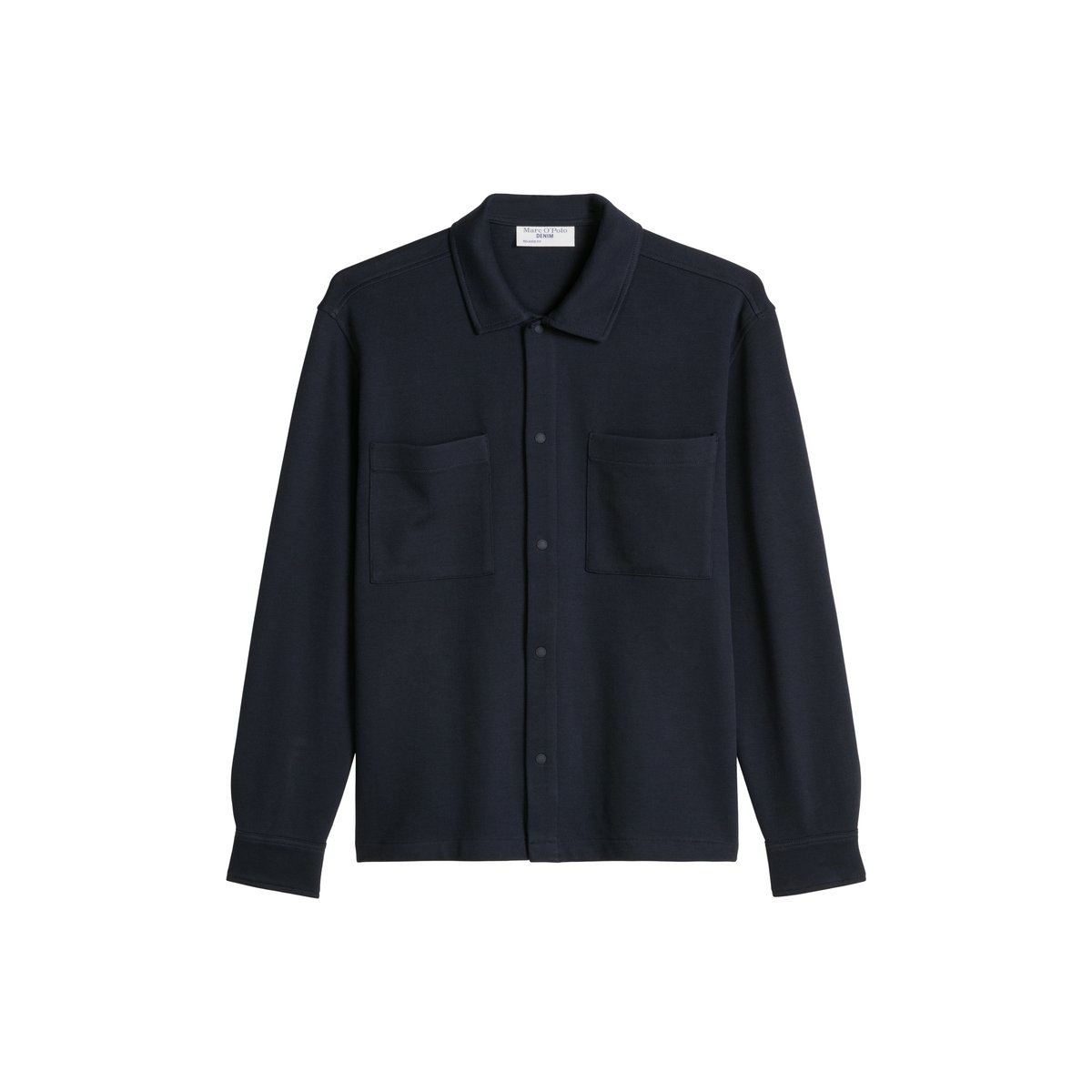 Surchemise ample en jersey côtelé en coton bio épais bleu, MARC O’POLO DENIM