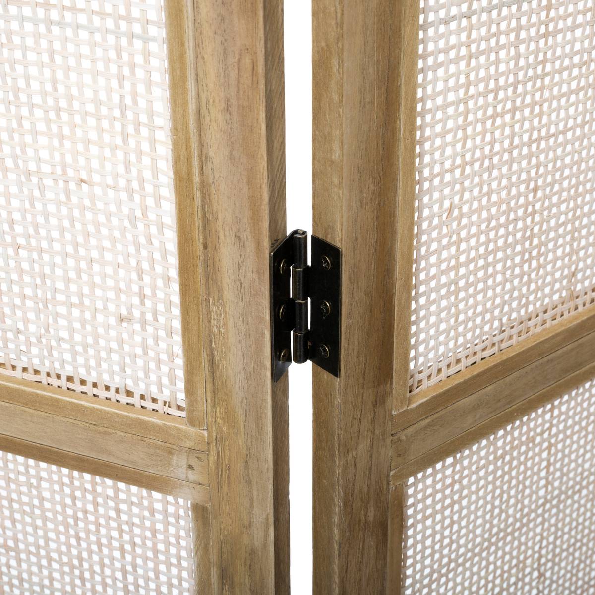 Paravent arrondi cannage en rotin SANA beige moyen, ATMOSPHERA
