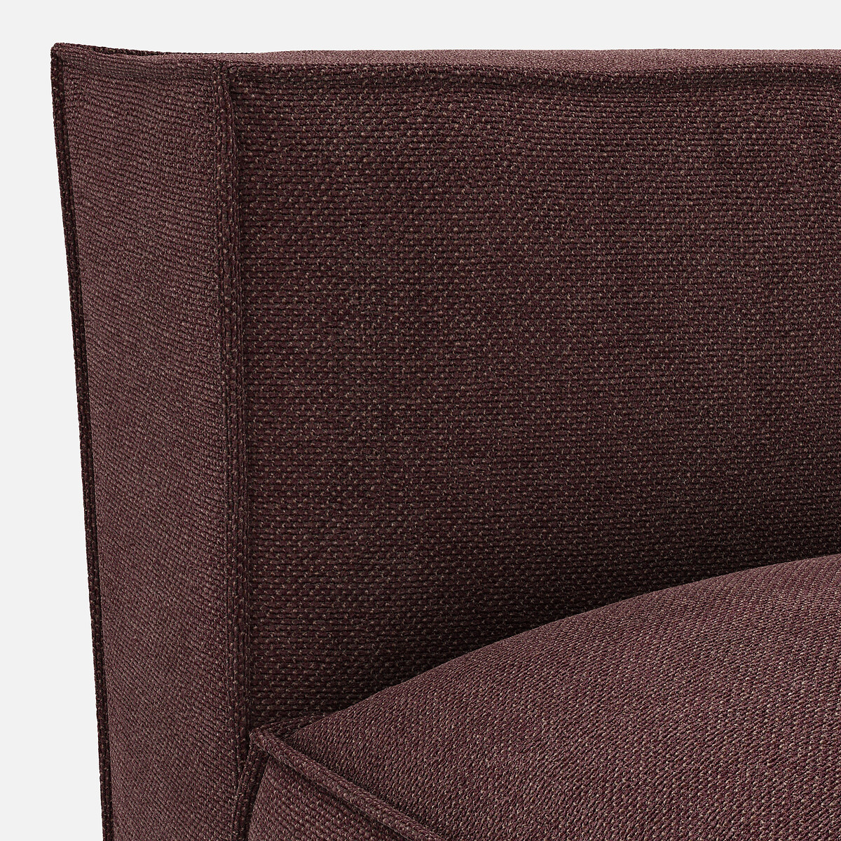 Récamiere-Element rechts für modulares Sofa SEVEN, aus Strukturgewebe pflaume, LA REDOUTE INTERIEURS