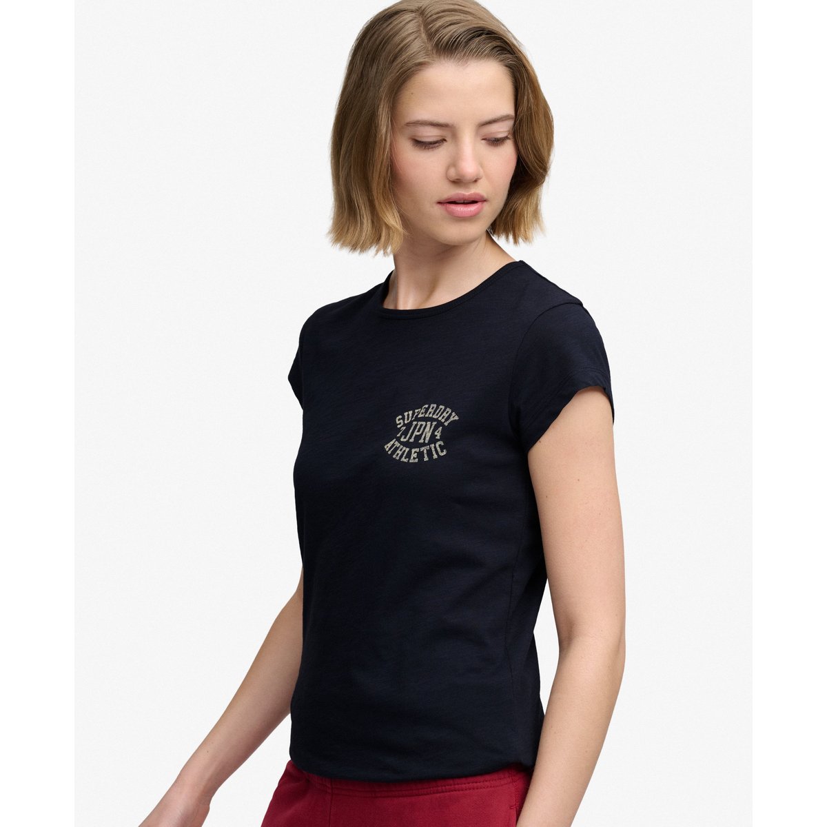 T-shirt Athletic Essential Slub bleu marine éclipse, SUPERDRY