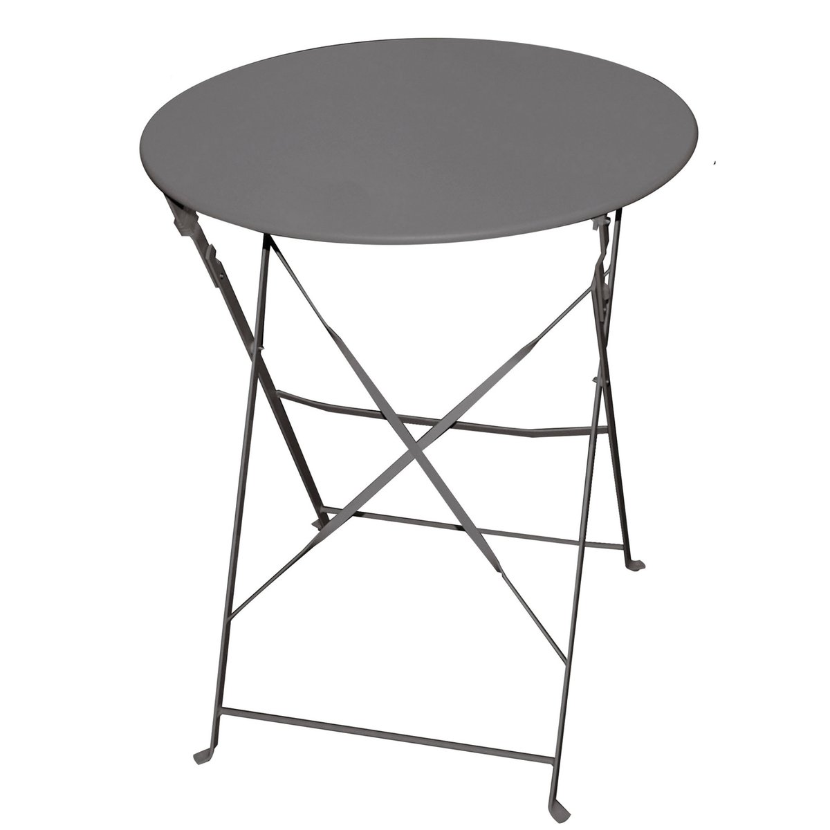 Table ronde de jardin pliable en métal gris anthracite - 60x60x71cm gris, SUNNYDAYS