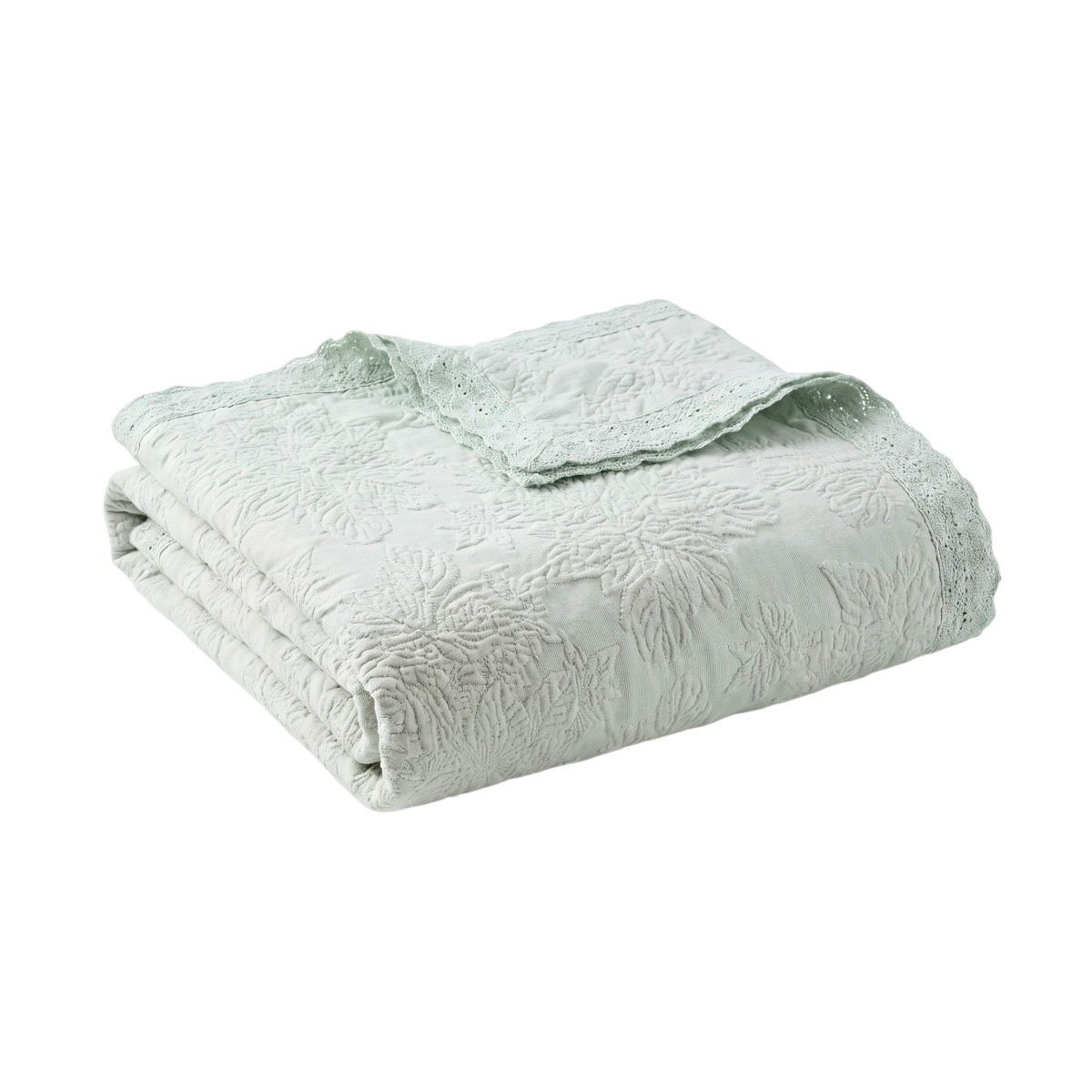 Couvre-lit Adèle – Coton Piqué Jacquard - ADELE rose, TRADITION DES VOSGES