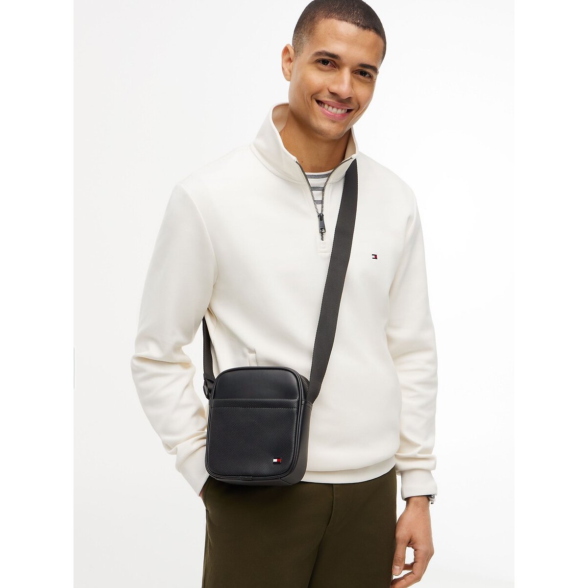Borsa a tracolla mini reporter FOUNDATION nero , TOMMY JEANS