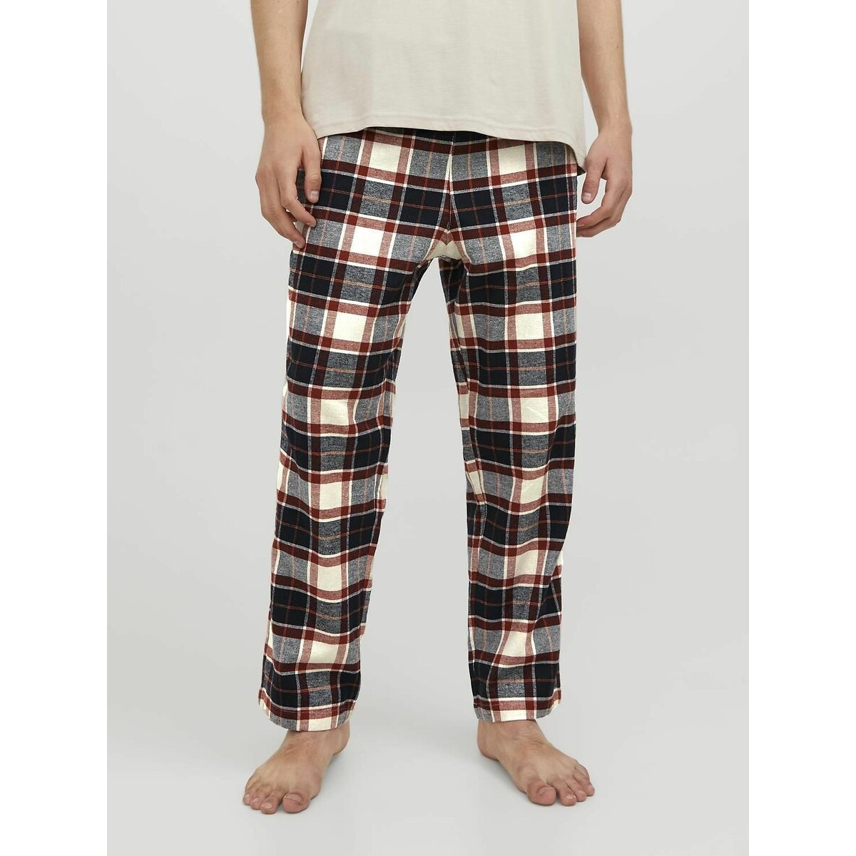 Pantalón de pijama de flanela cuadros azul marino, JACK & JONES