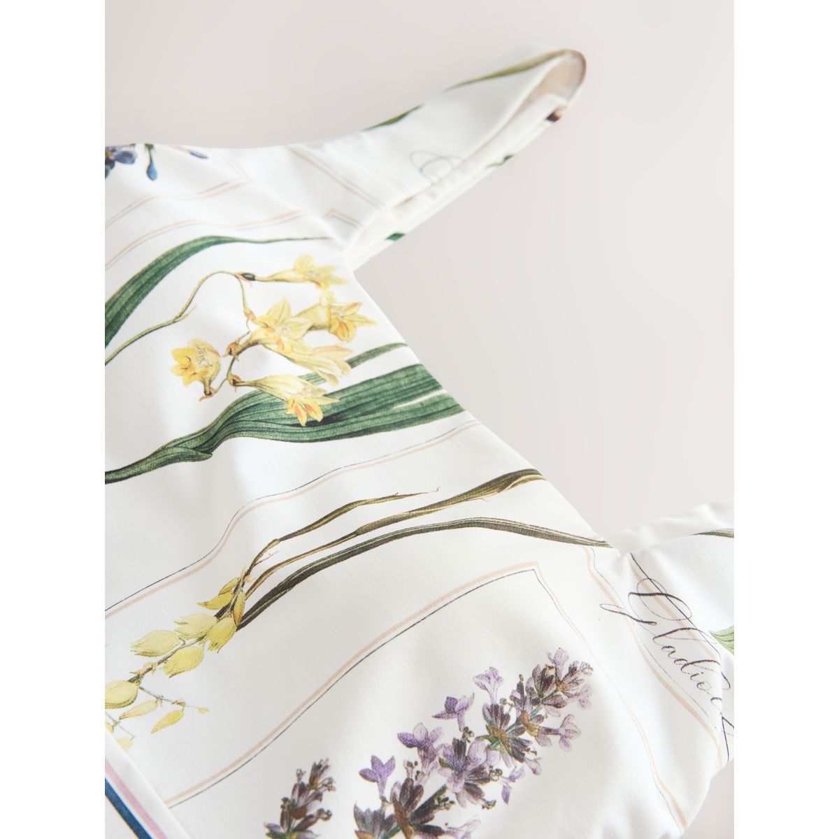 Maillot de bain à encolure carrée dégagée imprimé fleuri blanc, NEXT