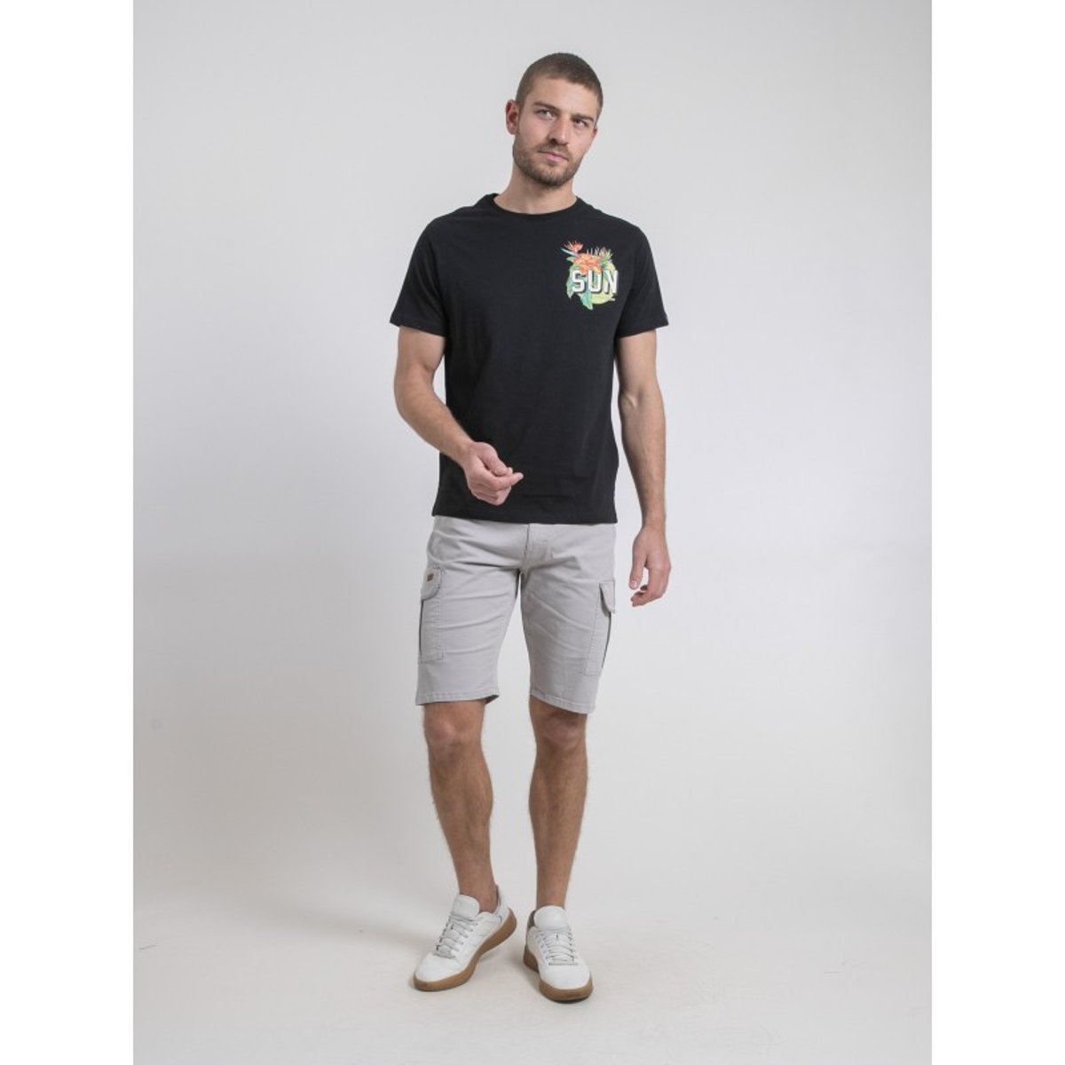 T-shirt Col Rond Pur Coton Nogozo noir, RITCHIE