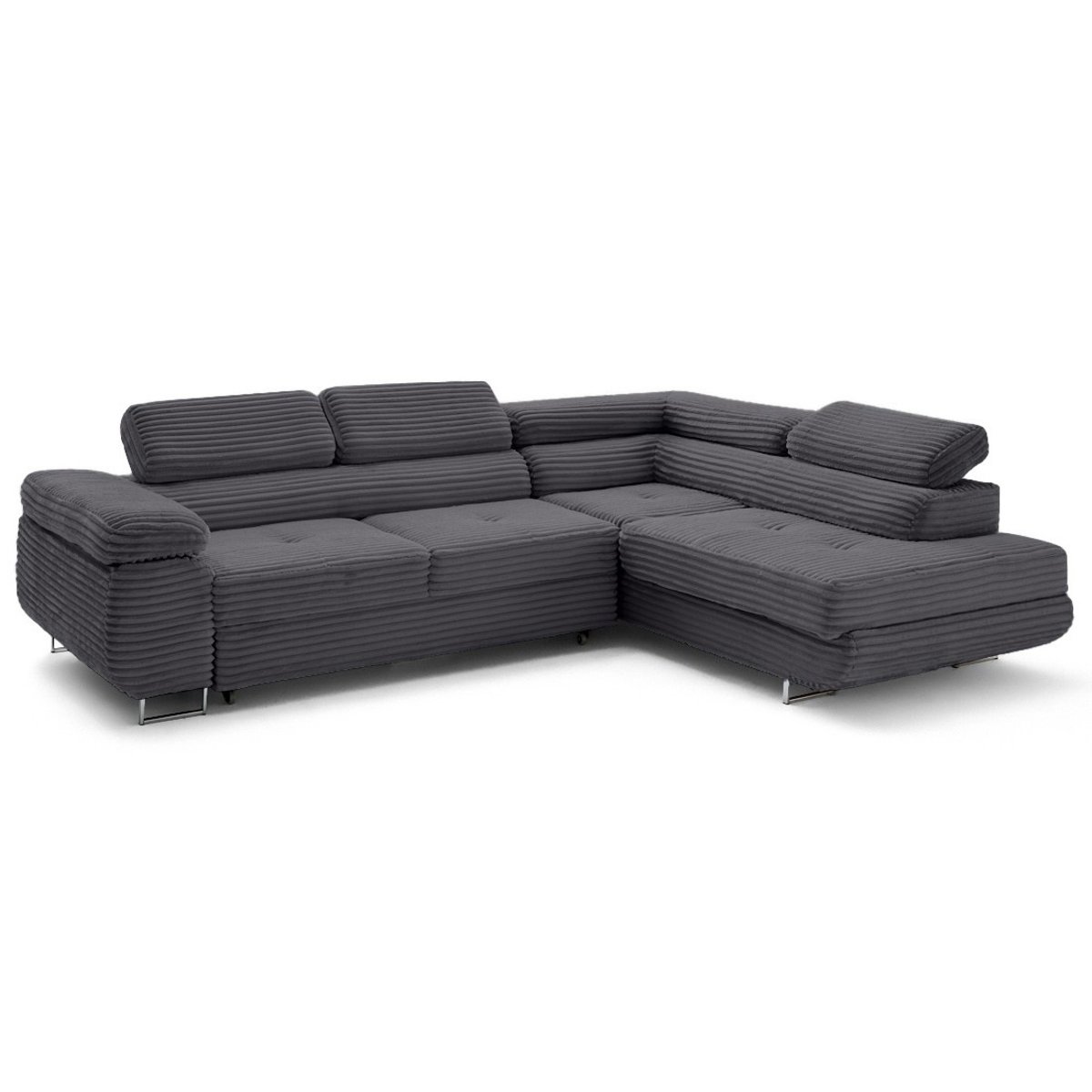 Canapé d'Angle Convertible 5 places - ZARIA gris, BEST MOBILIER