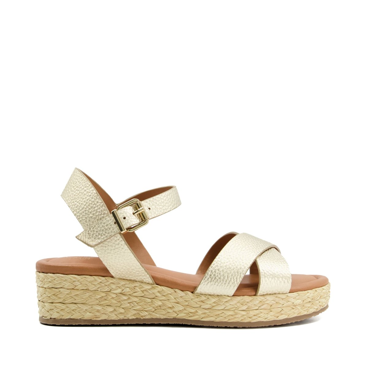 Sandales tissées à plateforme - LINNIE gold-leather, DUNE LONDON
