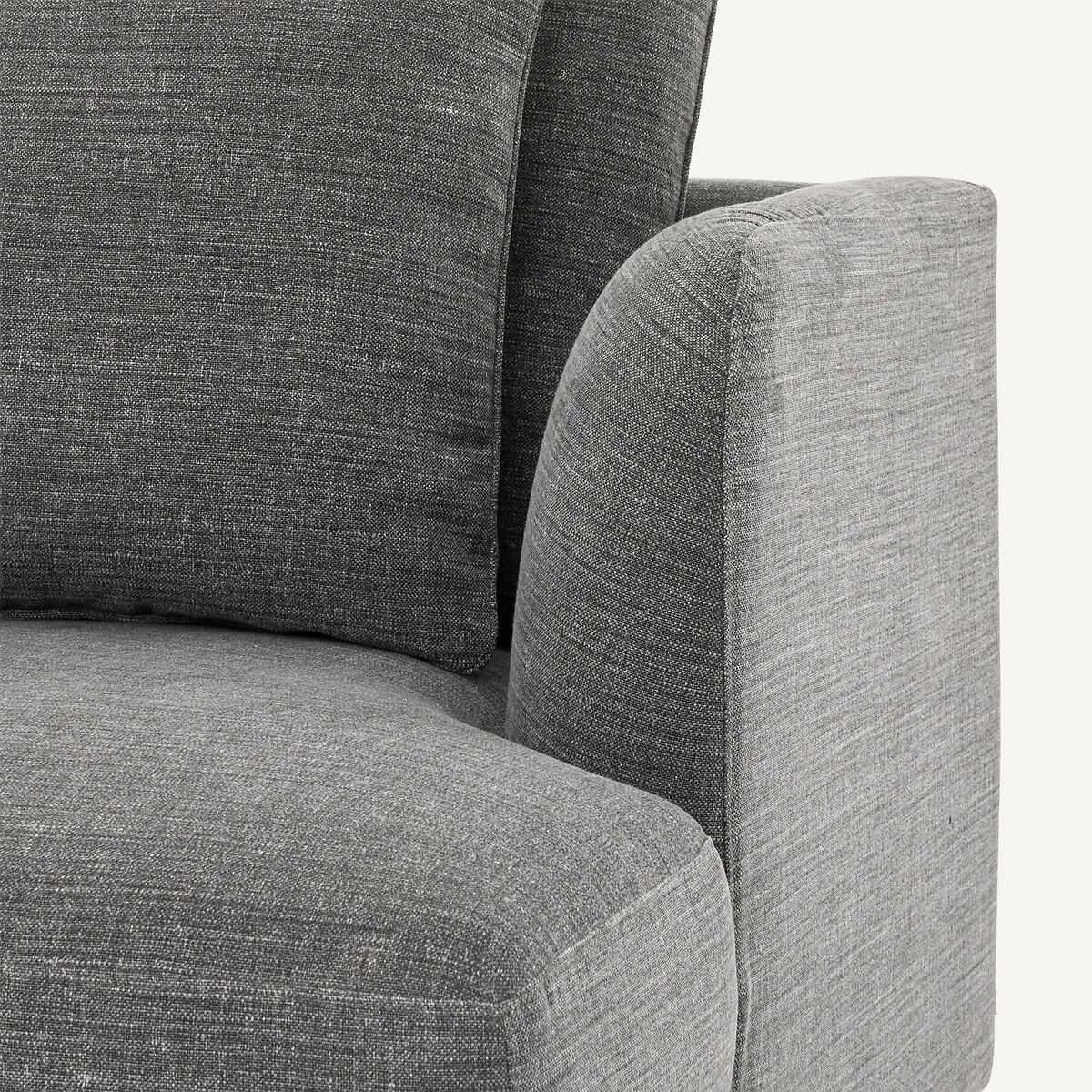 Demi-canapé droit, modulable en coton et lin, TIBERIO anthracite, AM.PM