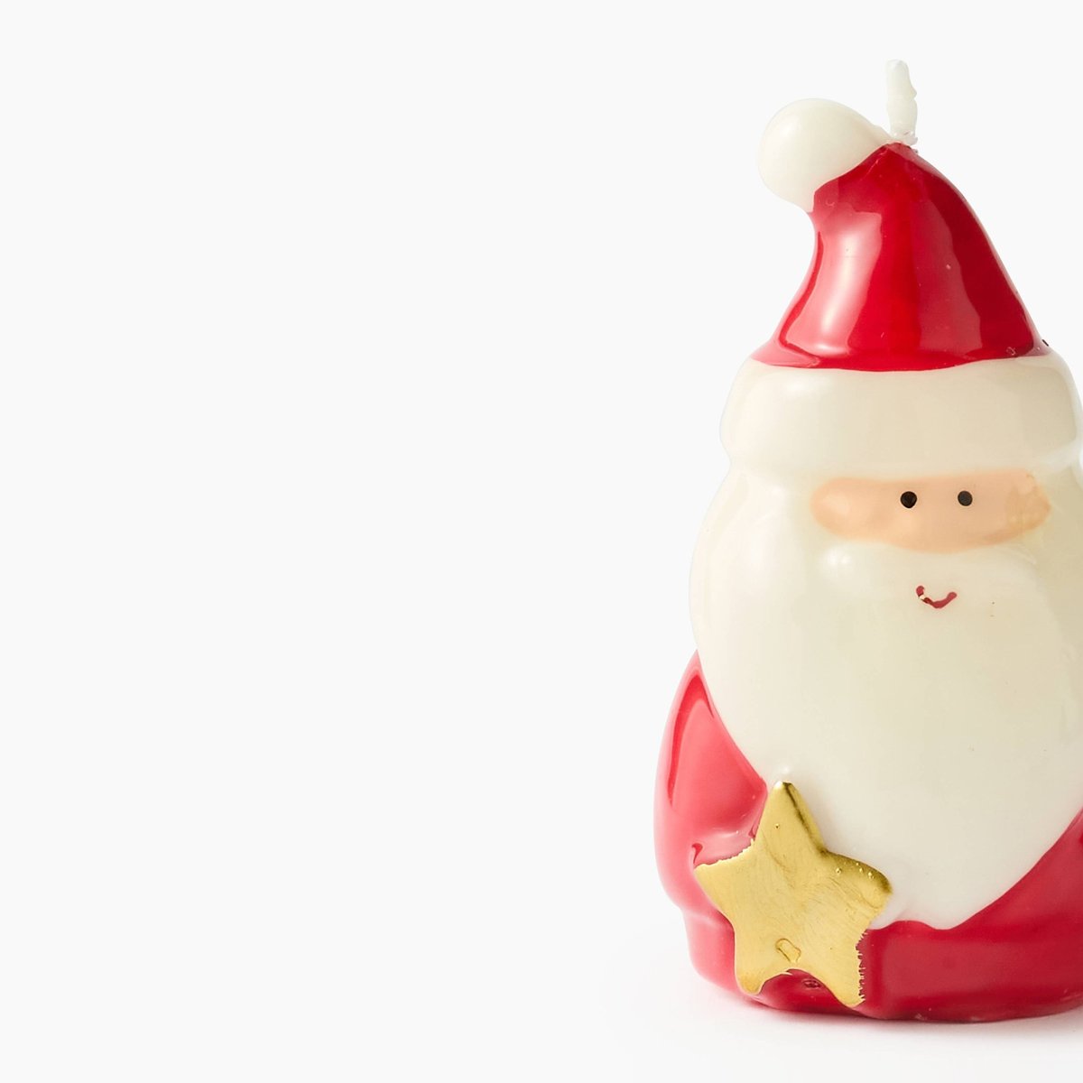 Bougie père noël étoile, 6.8x6.5x11.8cm, en cire rouge, MONOPRIX