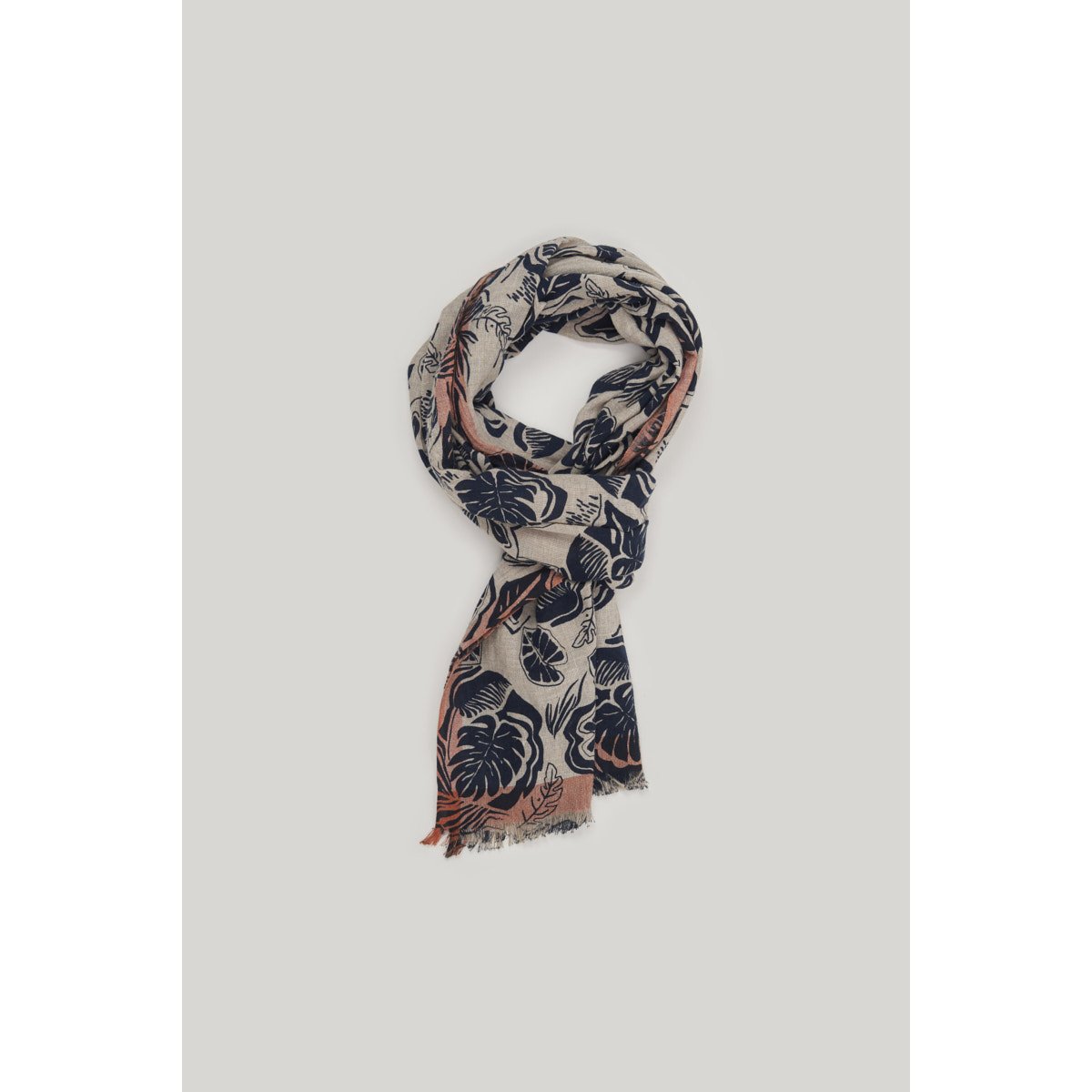 Chèche motif à fleur Hawai bleu marine, MCS