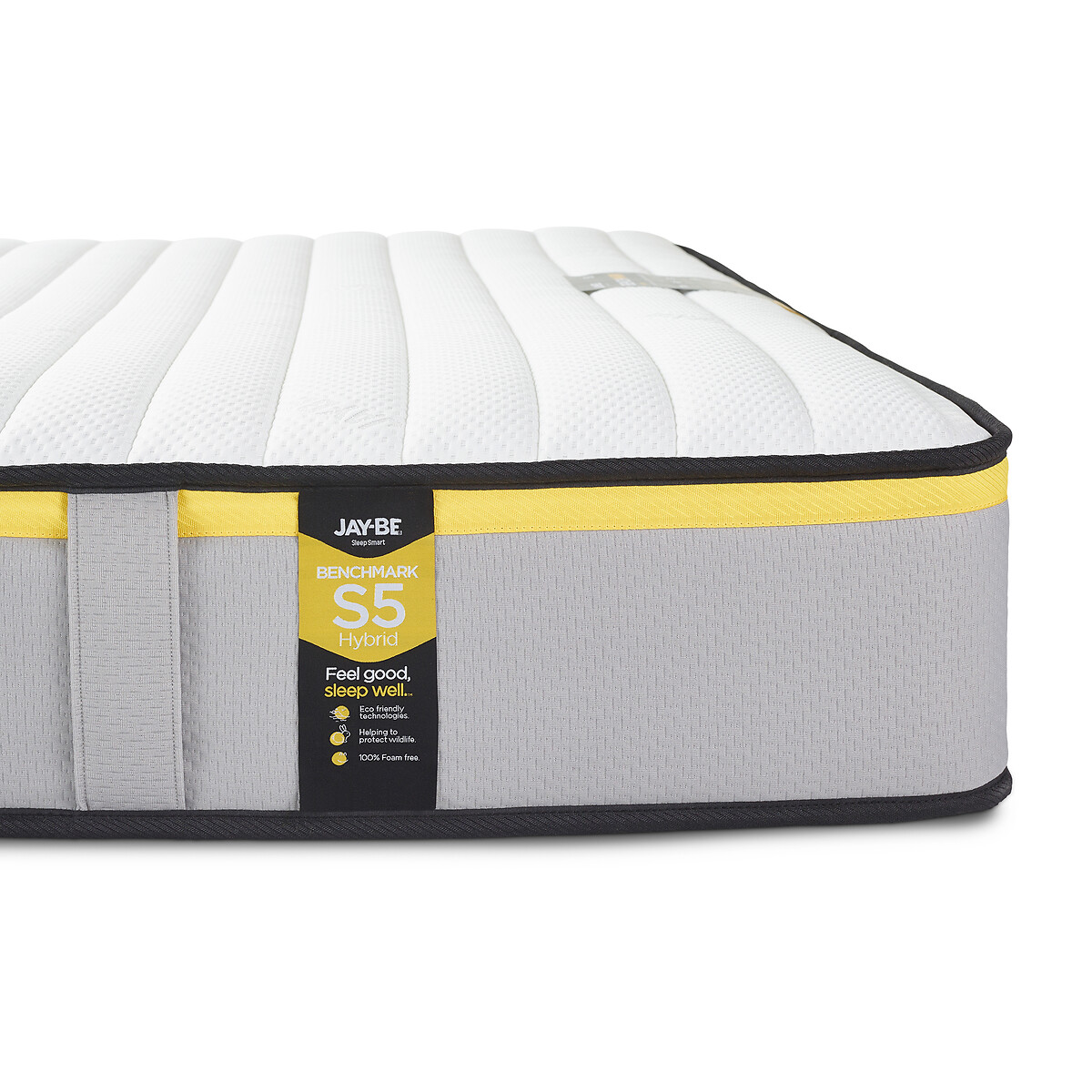 Jay-Be® Benchmark S5 Hybrid e-Sprung™ Eco-Friendly Mattress grey/yellow, JAY-BE