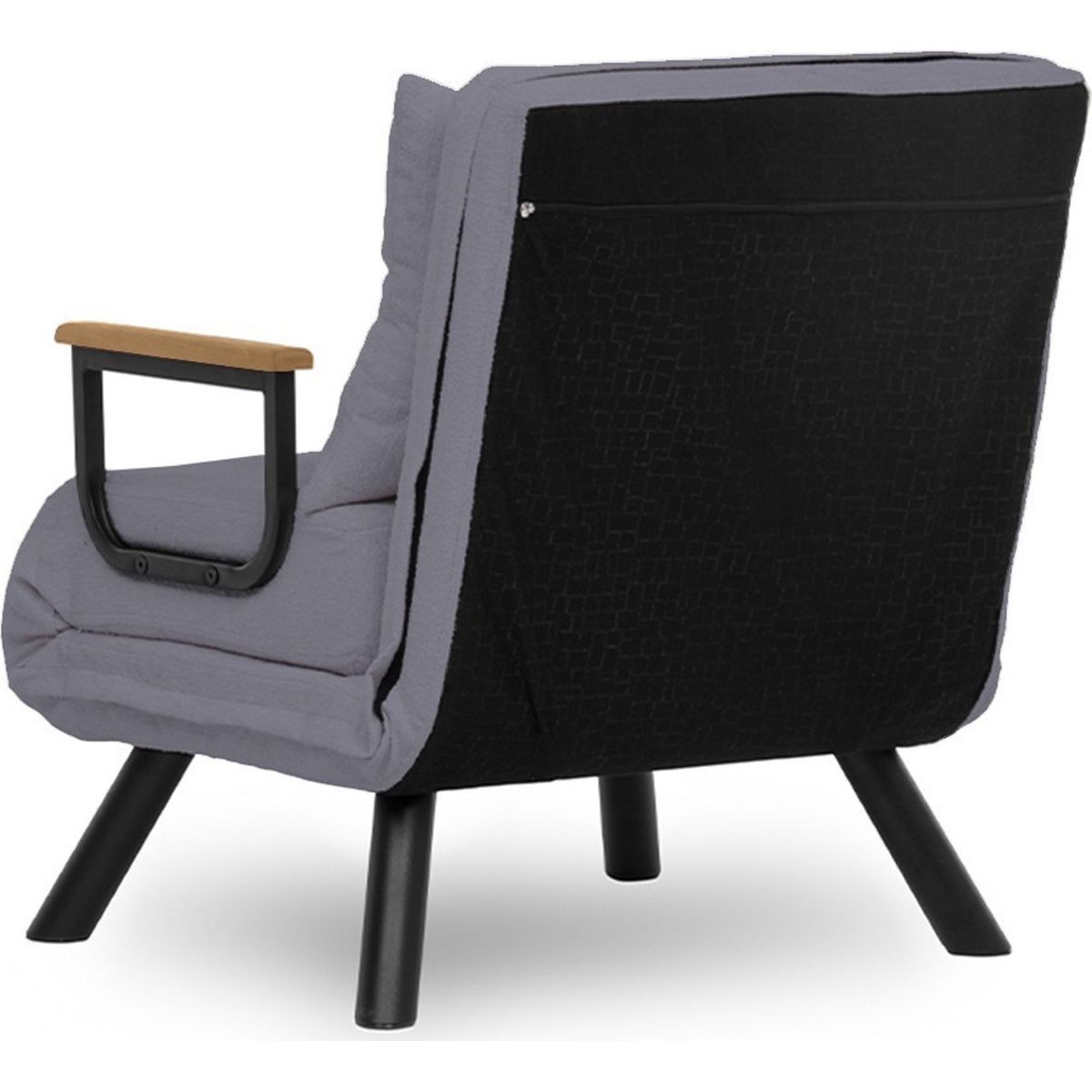 Fauteuil convertible avec dossier réglable en tissu - ENEA gris, HOMIFAB