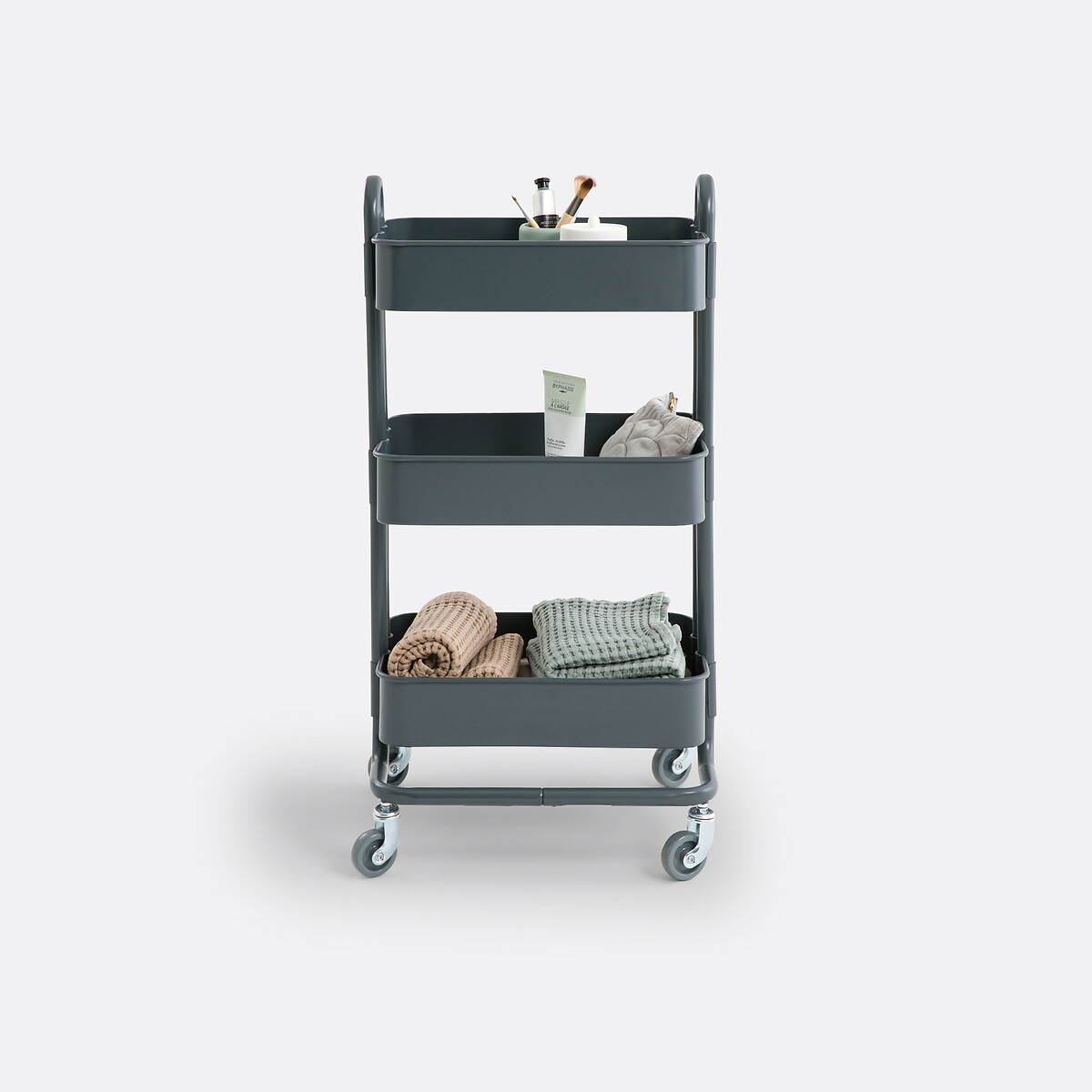 Stalen dressoir met wieltjes, Lirya grijs, SO'HOME