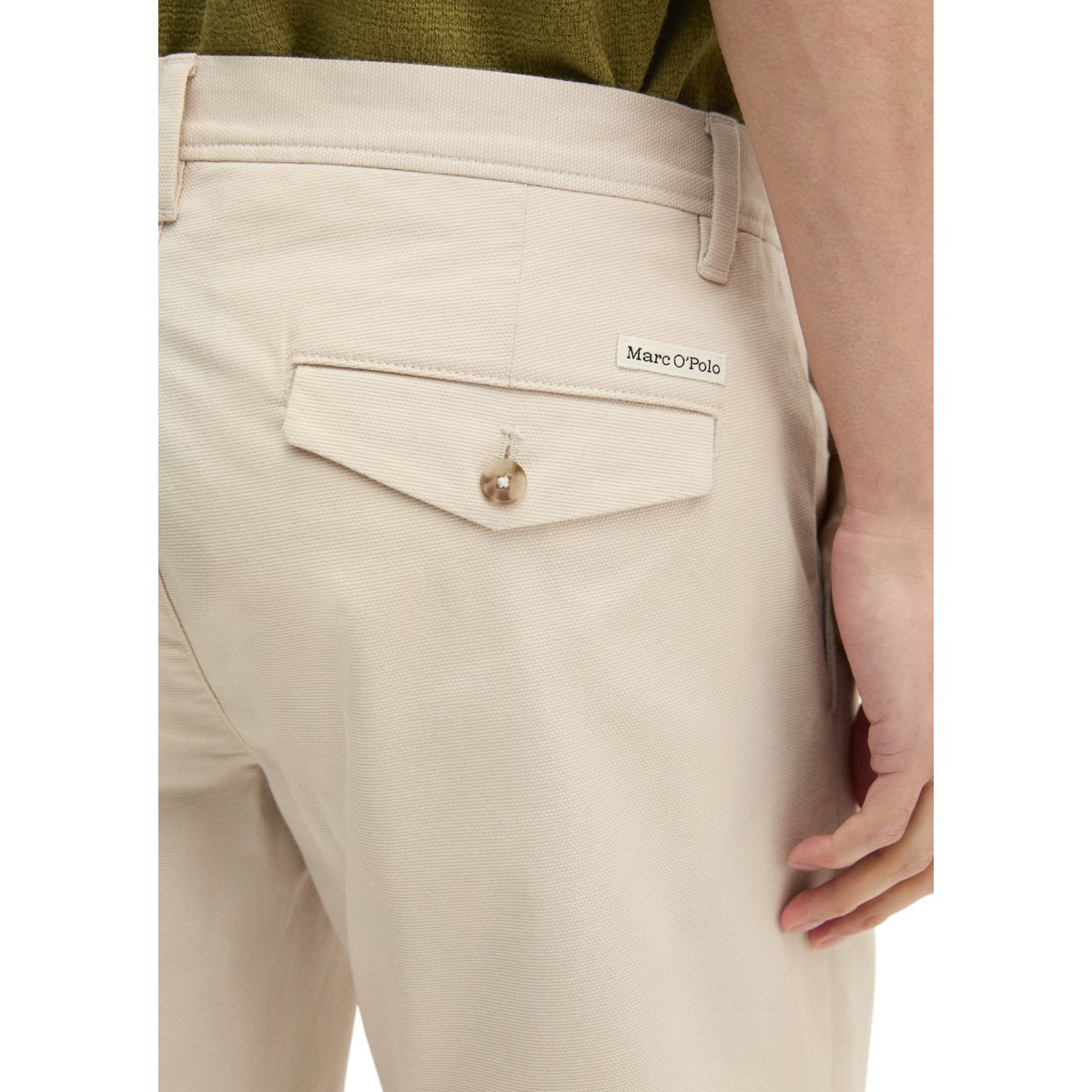 Short modèle Salo slim en coton bio mélangé beige, MARC O'POLO