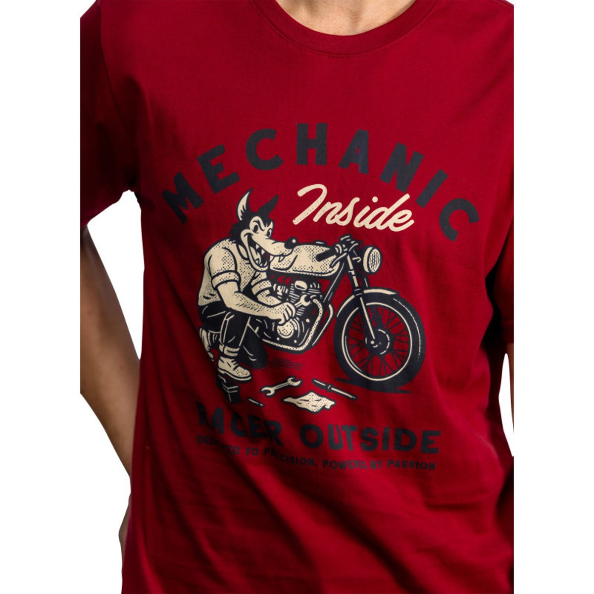T-shirt en coton rouge avec un grand imprimé pourvu d'une coupe droite rouge, DAYTONA