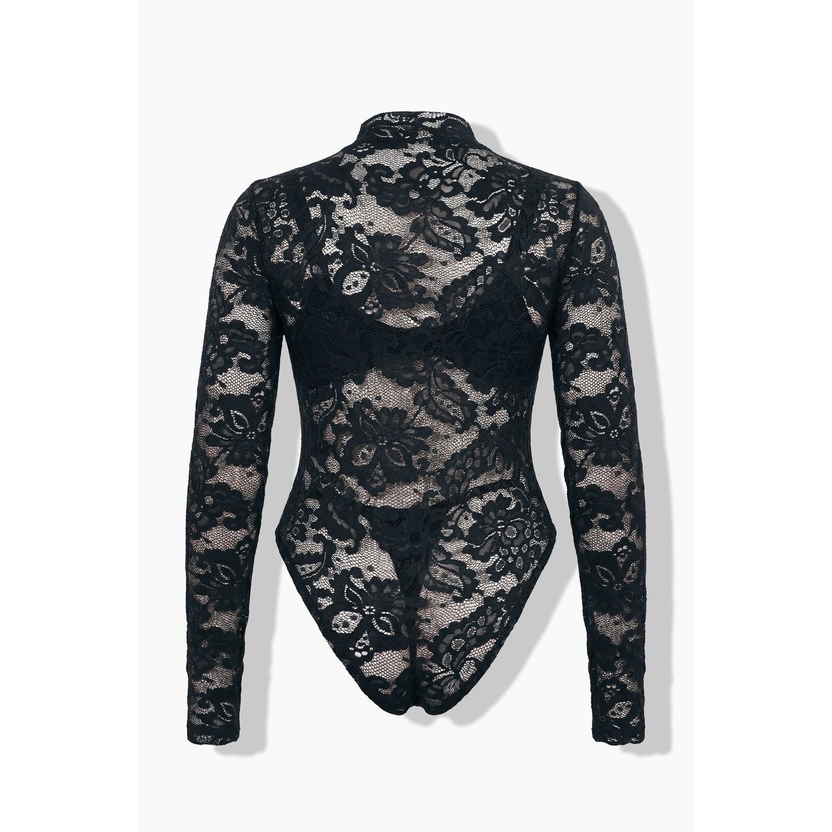 Body TruYou en dentelle, manches longues noir, ULLA POPKEN