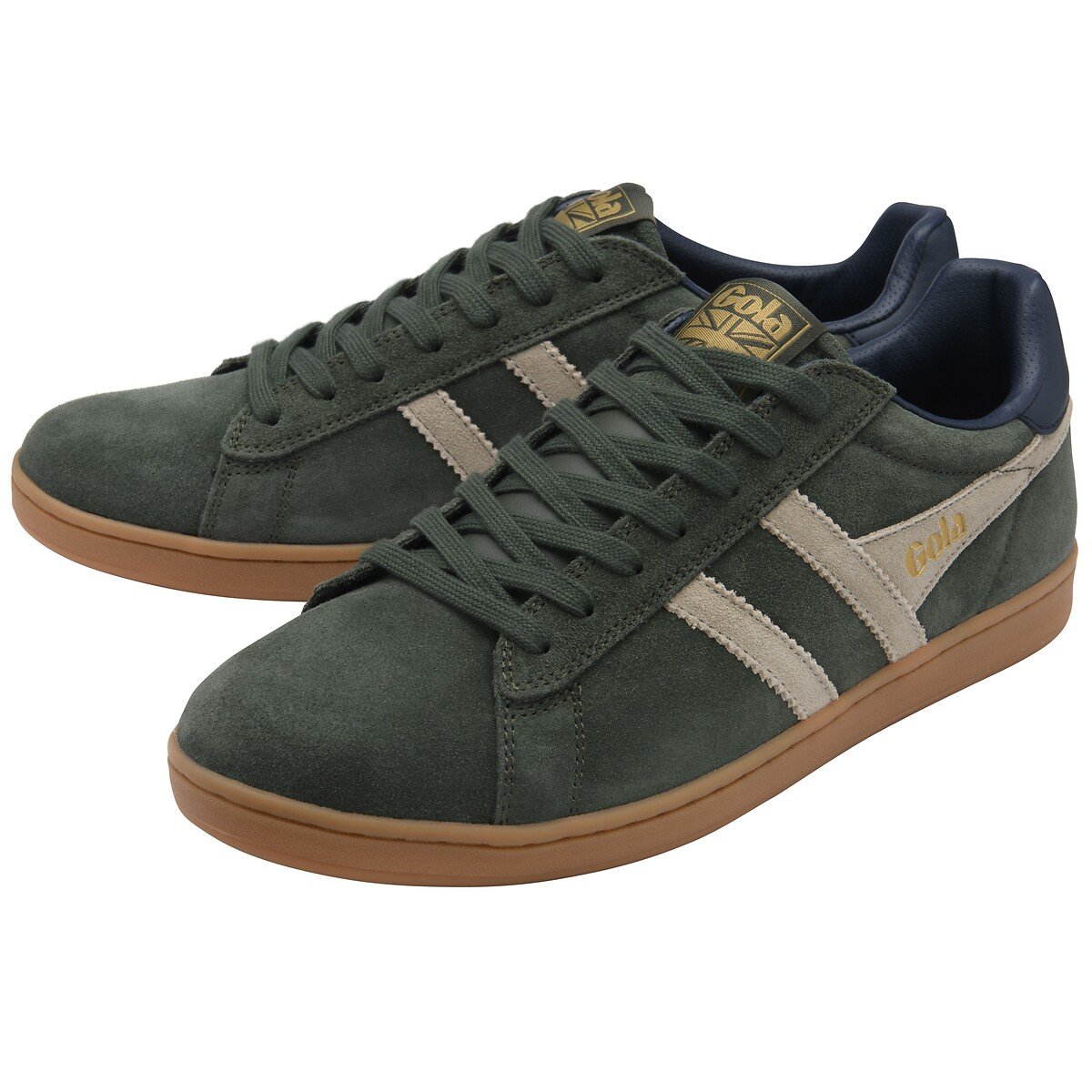 Baskets cuir Equipe II Suede kaki/taupe, GOLA