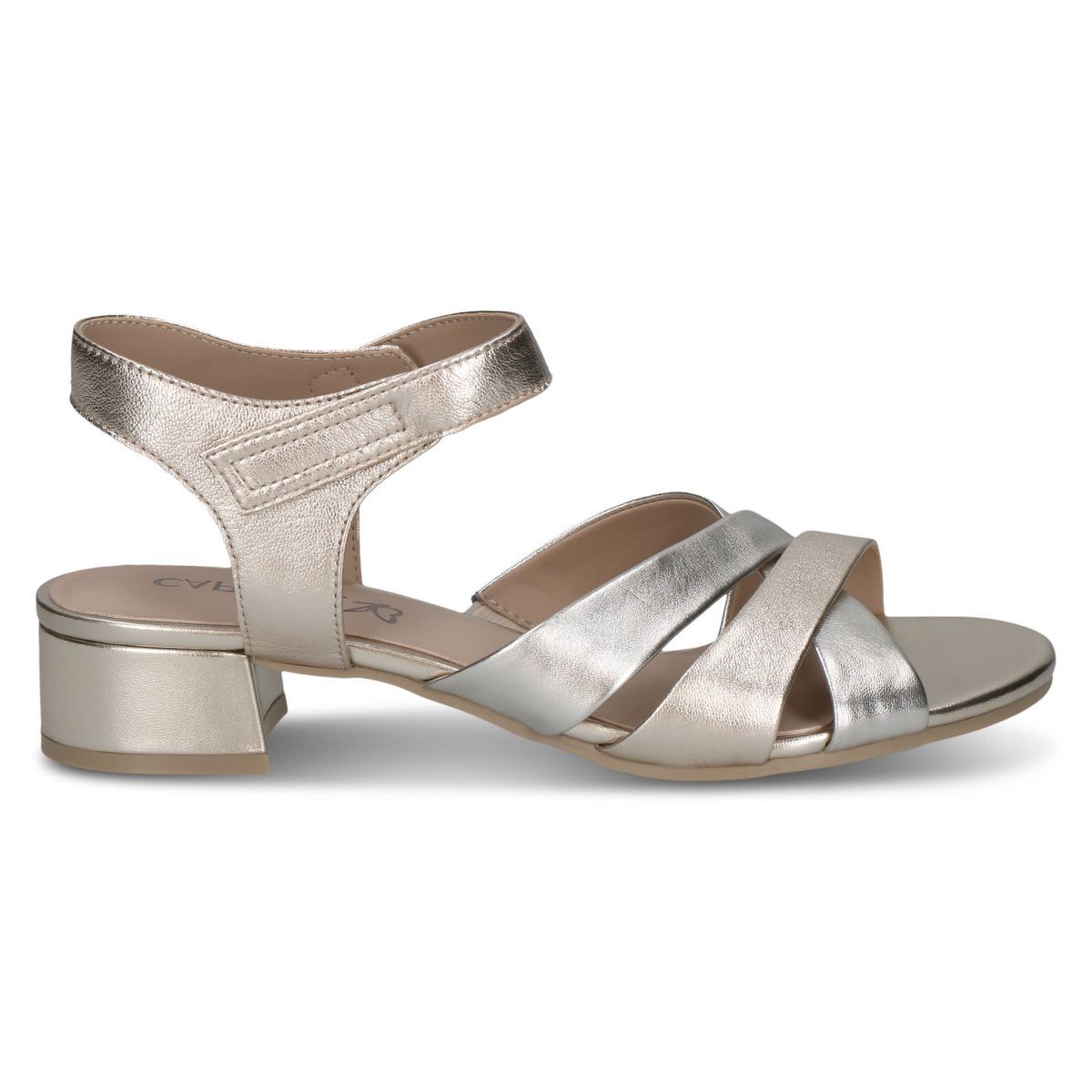 Sandale à talon en cuir multicolore, CAPRICE