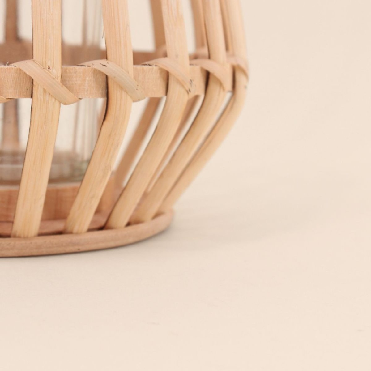 Photophore conique en bambou 17cm naturel, ORNAMI
