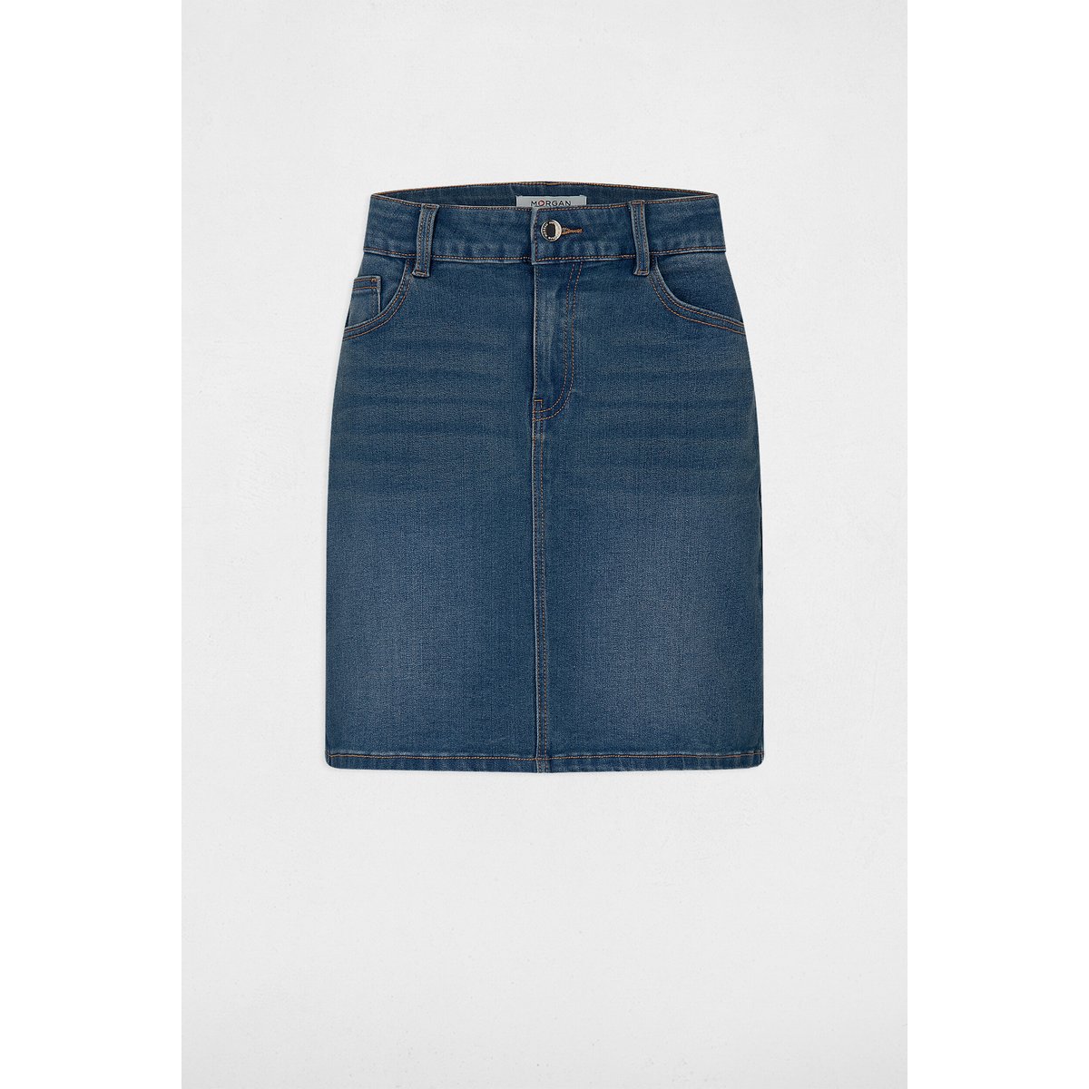 Jupe courte en jean jean stone, MORGAN