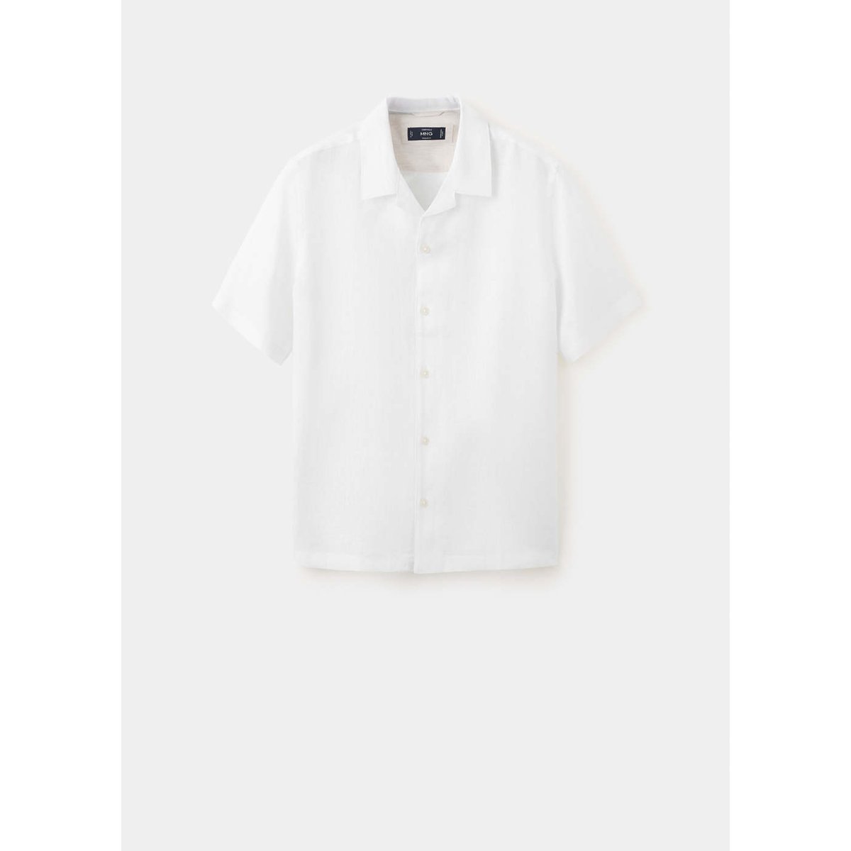 Chemise regular fit 100 % lin blanc, MANGO MAN