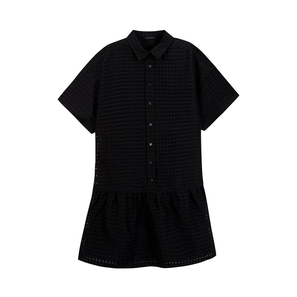 Robe motif carreaux ajourés noir, IKKS