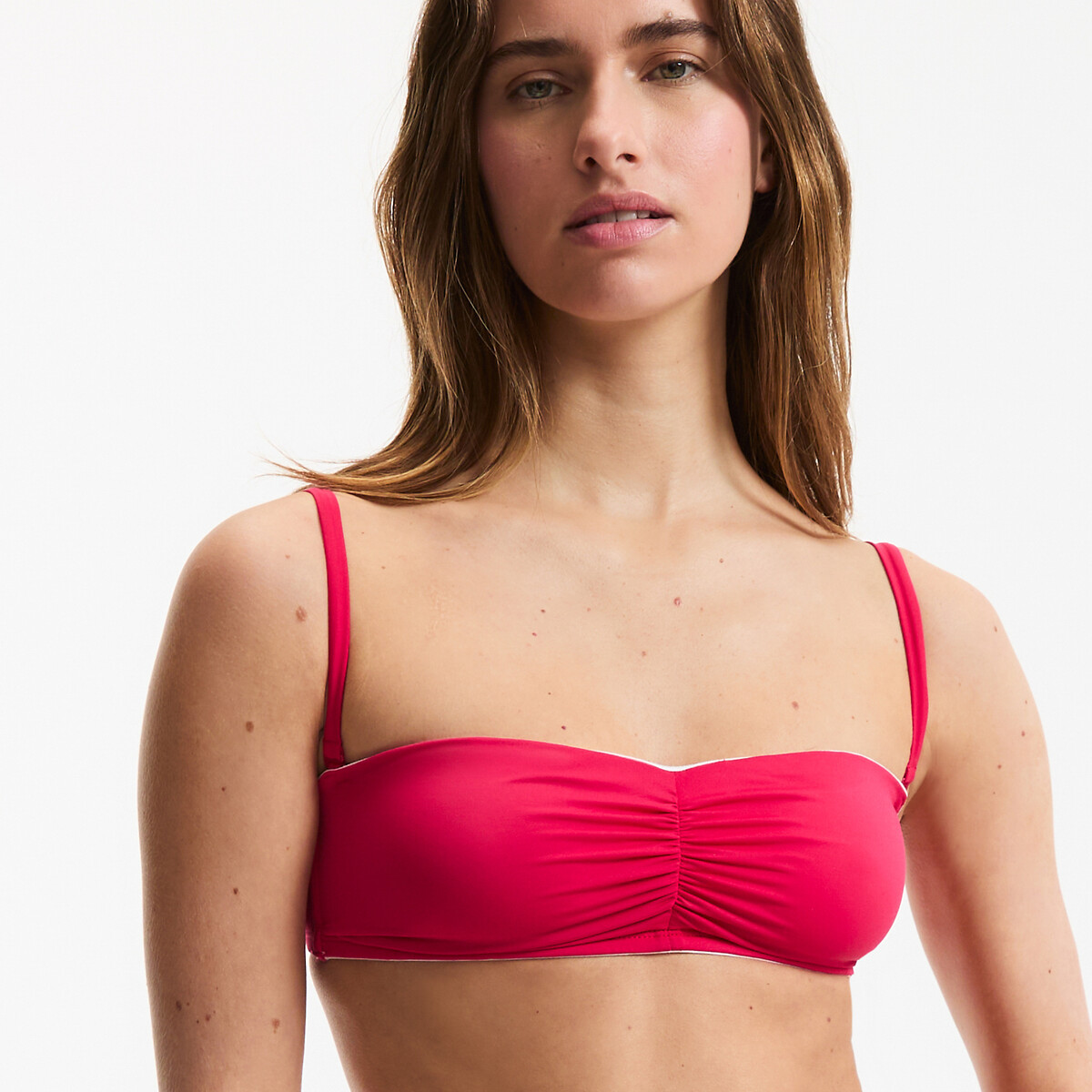 Haut de maillot de bain, bandeau Essentiel framboise, LA REDOUTE COLLECTIONS
