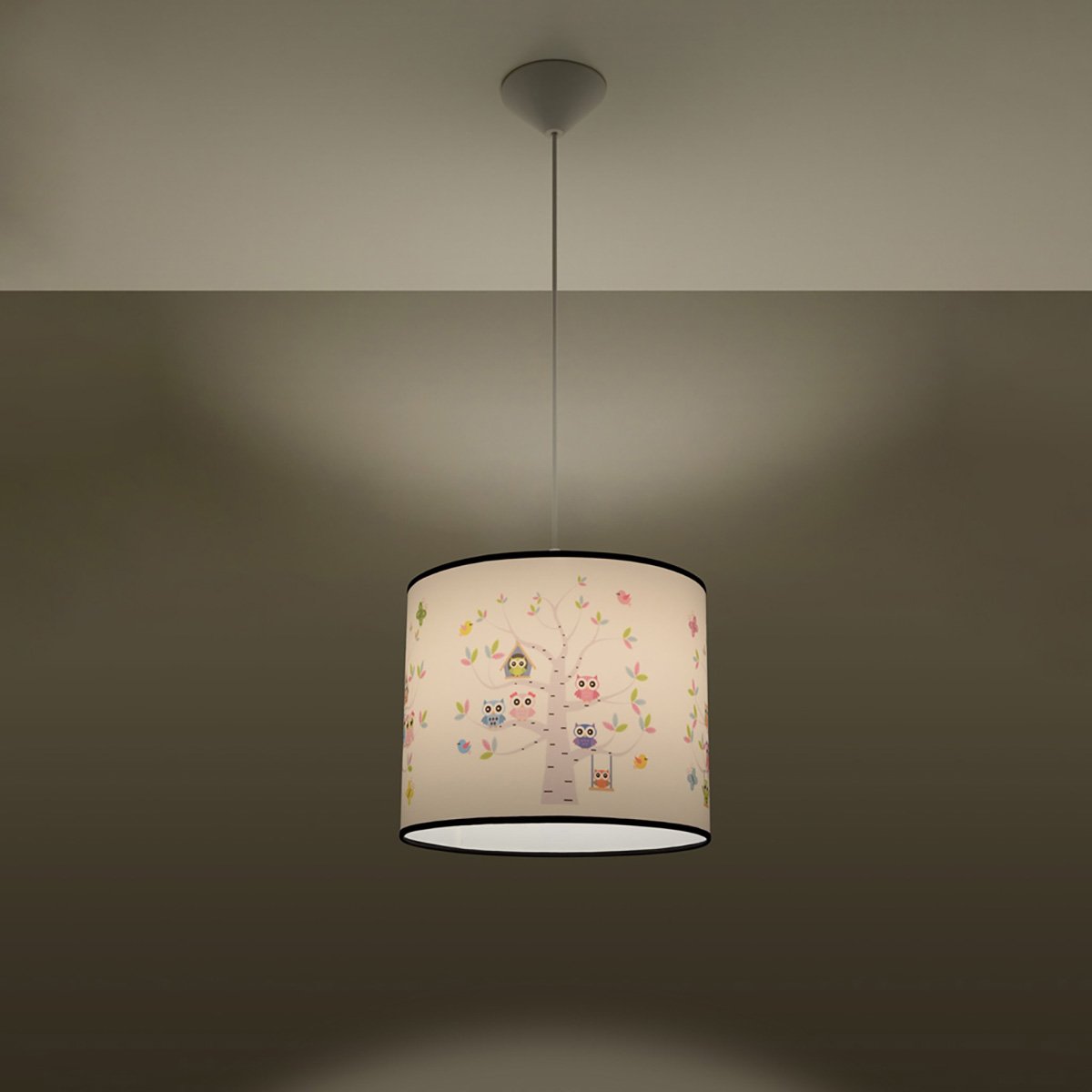 Suspension PVC Multicolore E27 1 Hibou 40 multicolore, EDEN