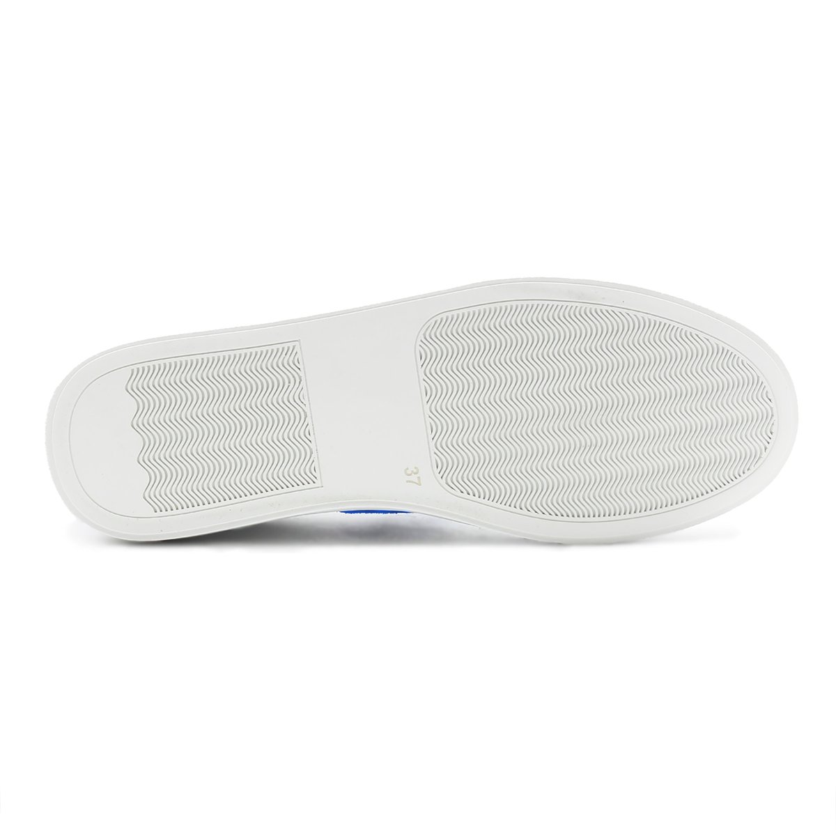 Baskets MIF cuir blanc/bleu, JULES & JENN