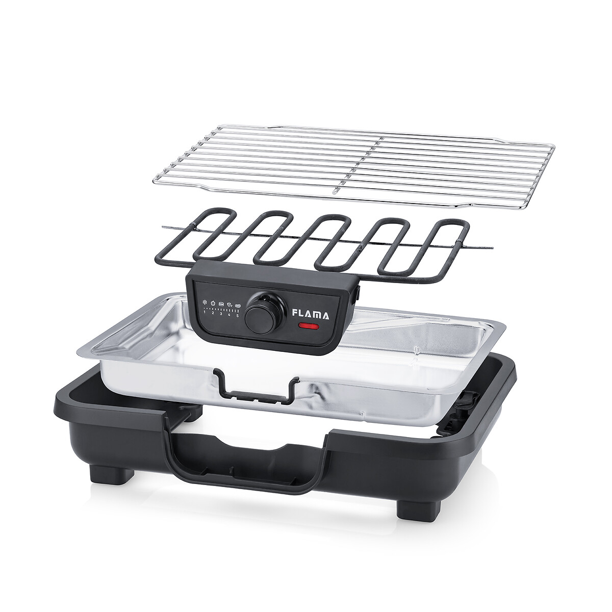 Grelhador Elétrico de Resistência 2200W 4361FL, FLAMA preto , FLAMA