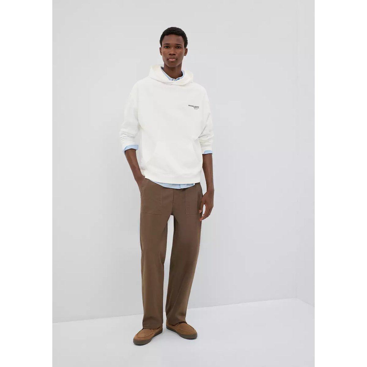 Sweat-shirt coton imprimé blanc cassé, MANGO TEEN