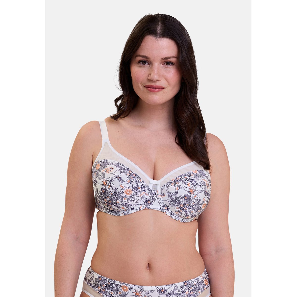Soutien-gorge emboîtant Complice imprimé paisley mûre & mandarine, SANS COMPLEXE