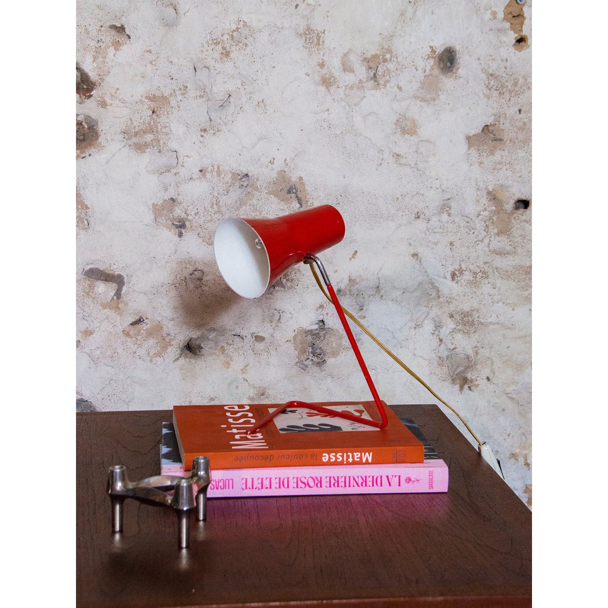 Lampe à poser vintage Julia N°379 - Bon état rouge, DEBONGOUT