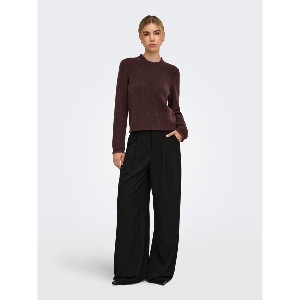 Pull En Maille marron - deep mahogany 1, ONLY